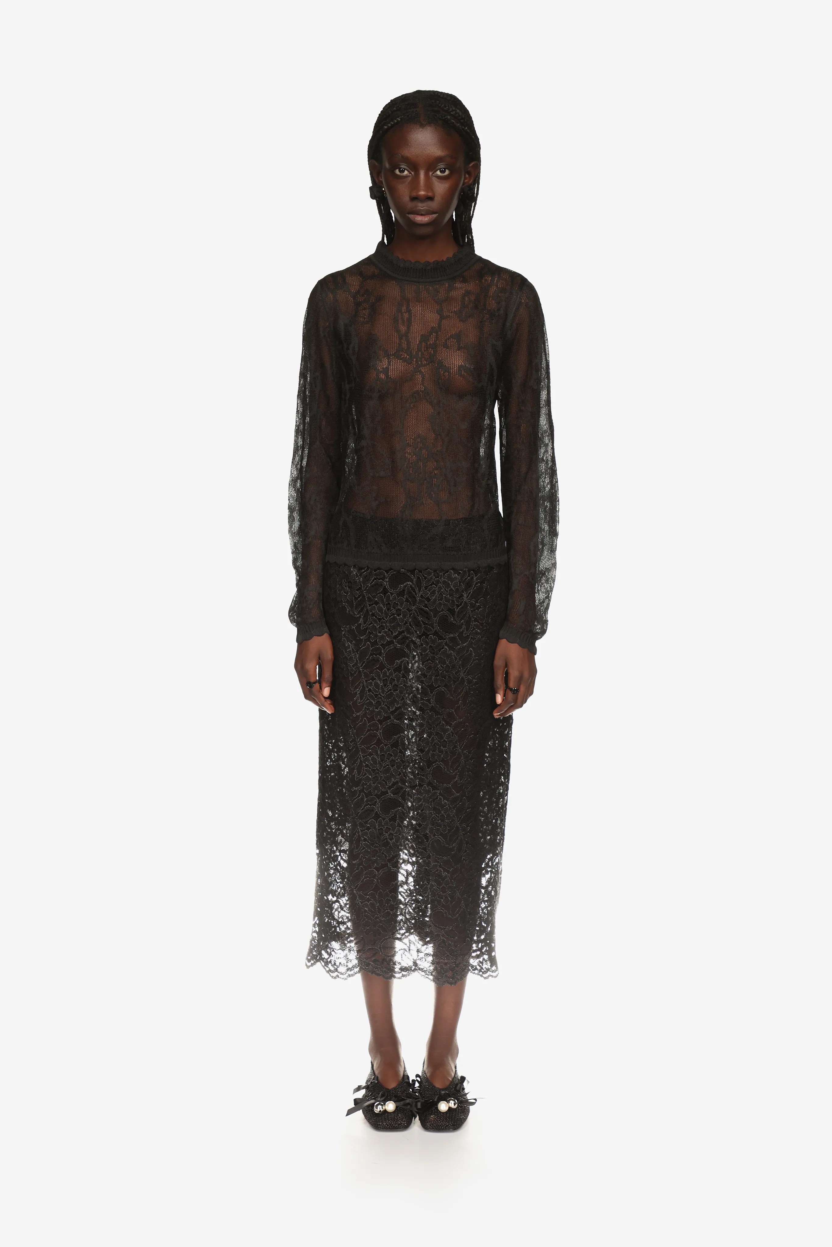 Scalloped Pencil Skirt sold by Simone Rocha