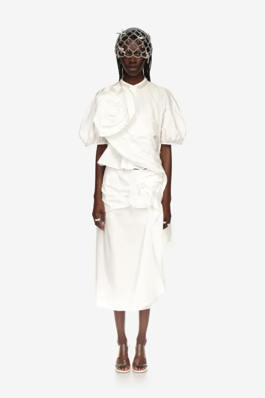 Pressed Rose Pencil Skirt sold by Simone Rocha