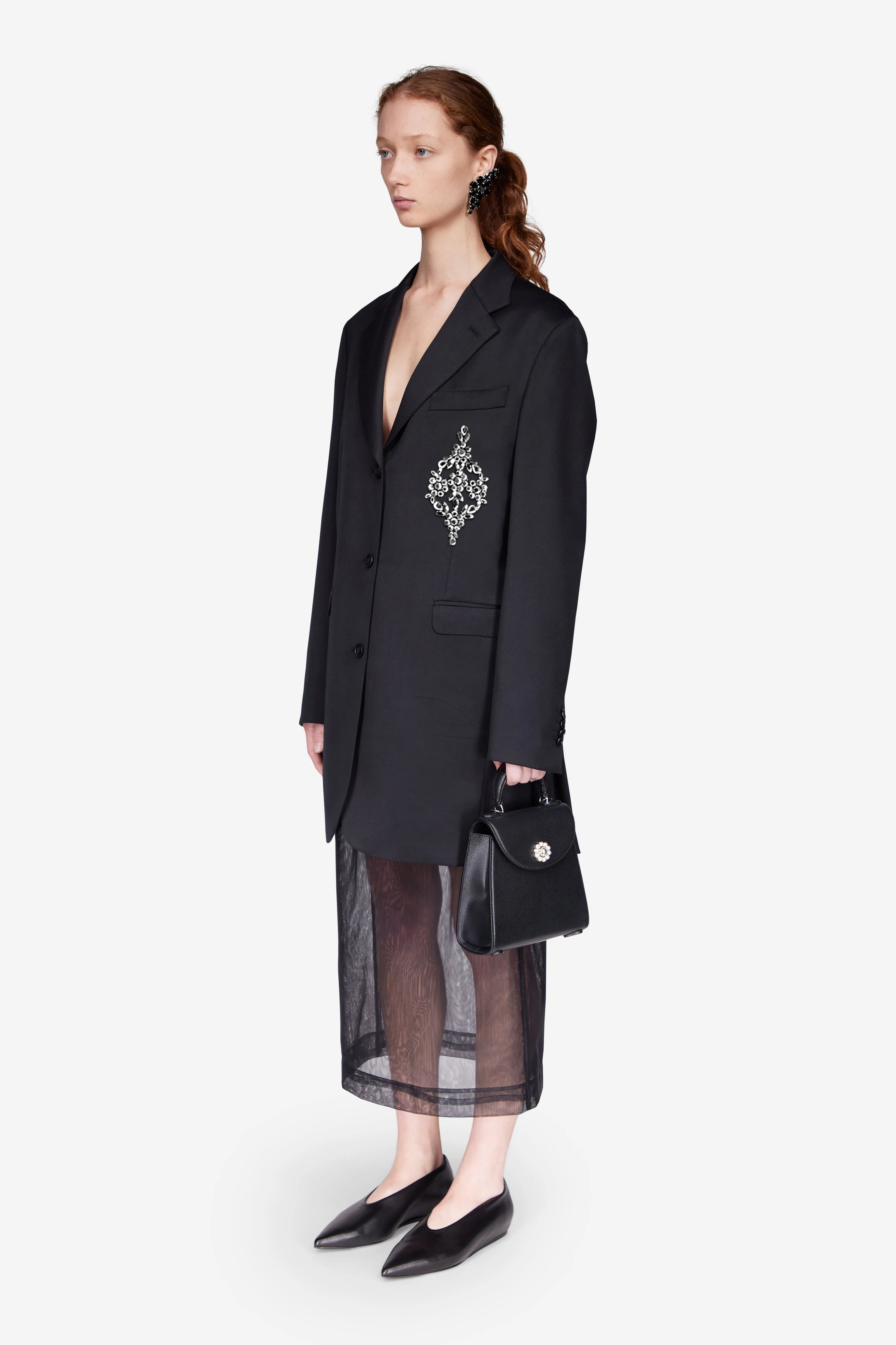 Embellished Longline Plunge Jacket sold by Simone Rocha product image thumbnail 2