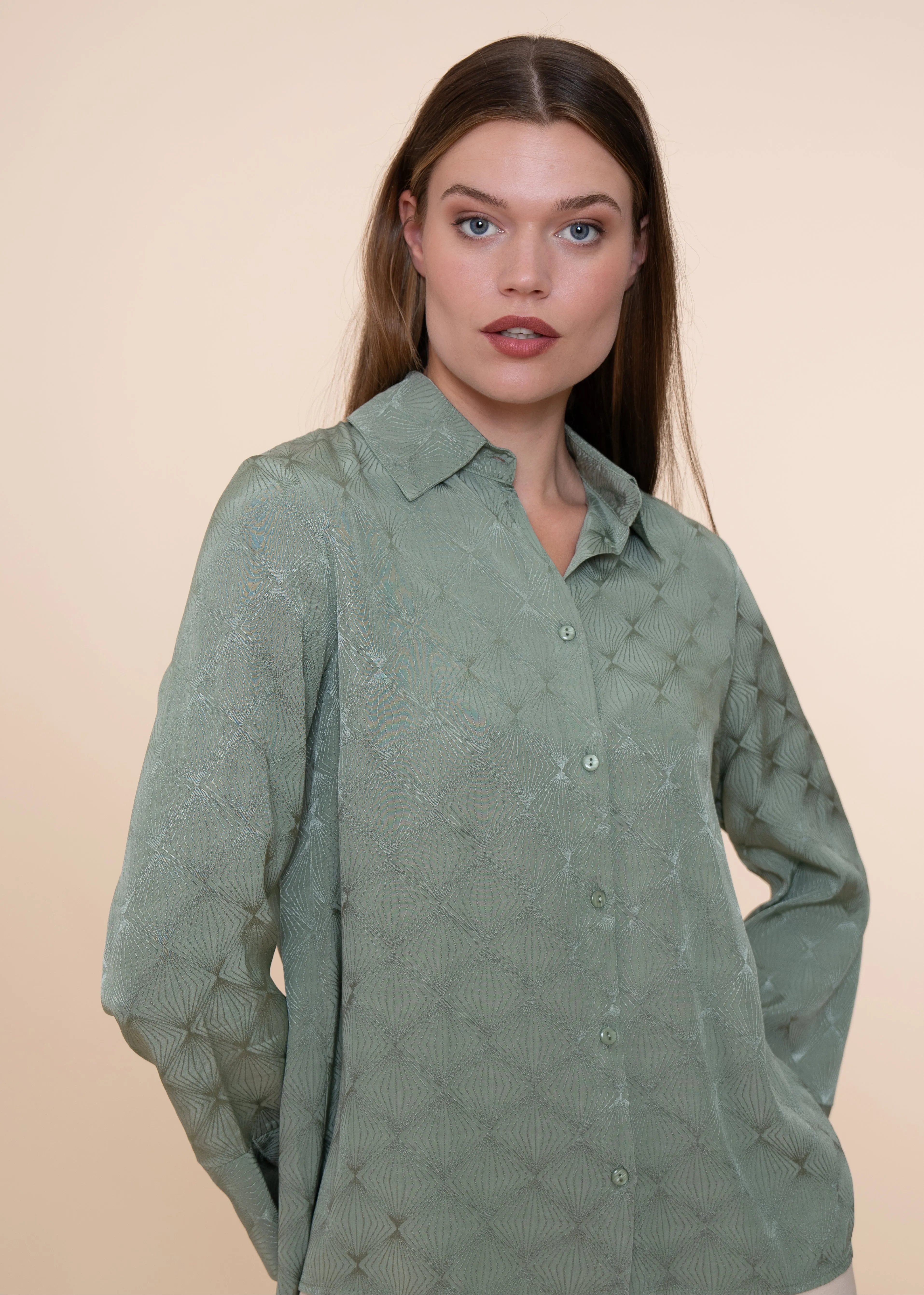Dercum Blouse Stone Green sold by Simple