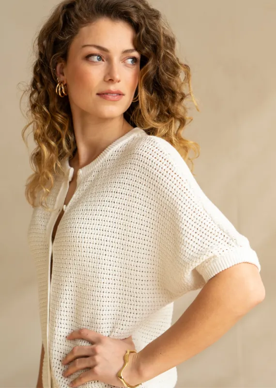 Carbel Cardigan Star White sold by Simple