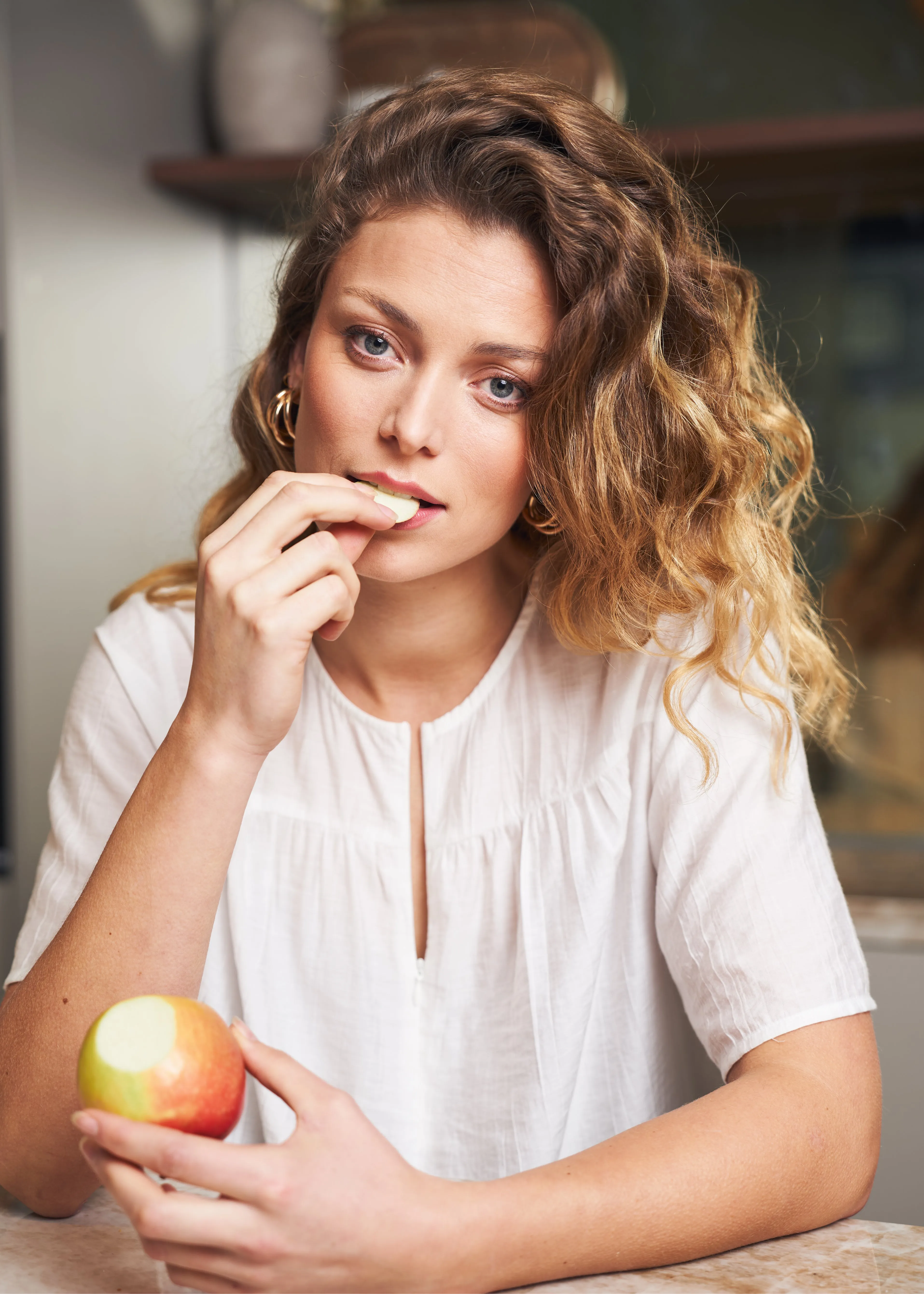 Pinto Blouse Egret sold by Simple