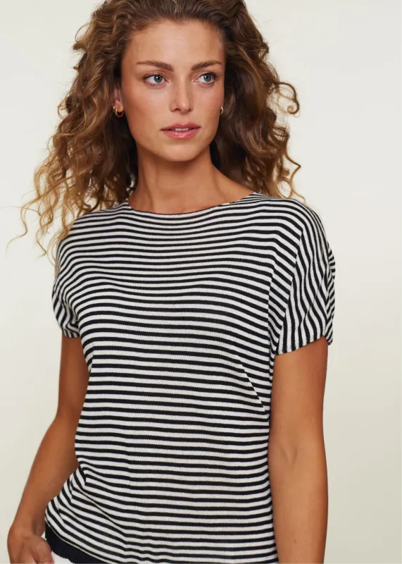 Romera Top Egret/ Black Stripe sold by Simple