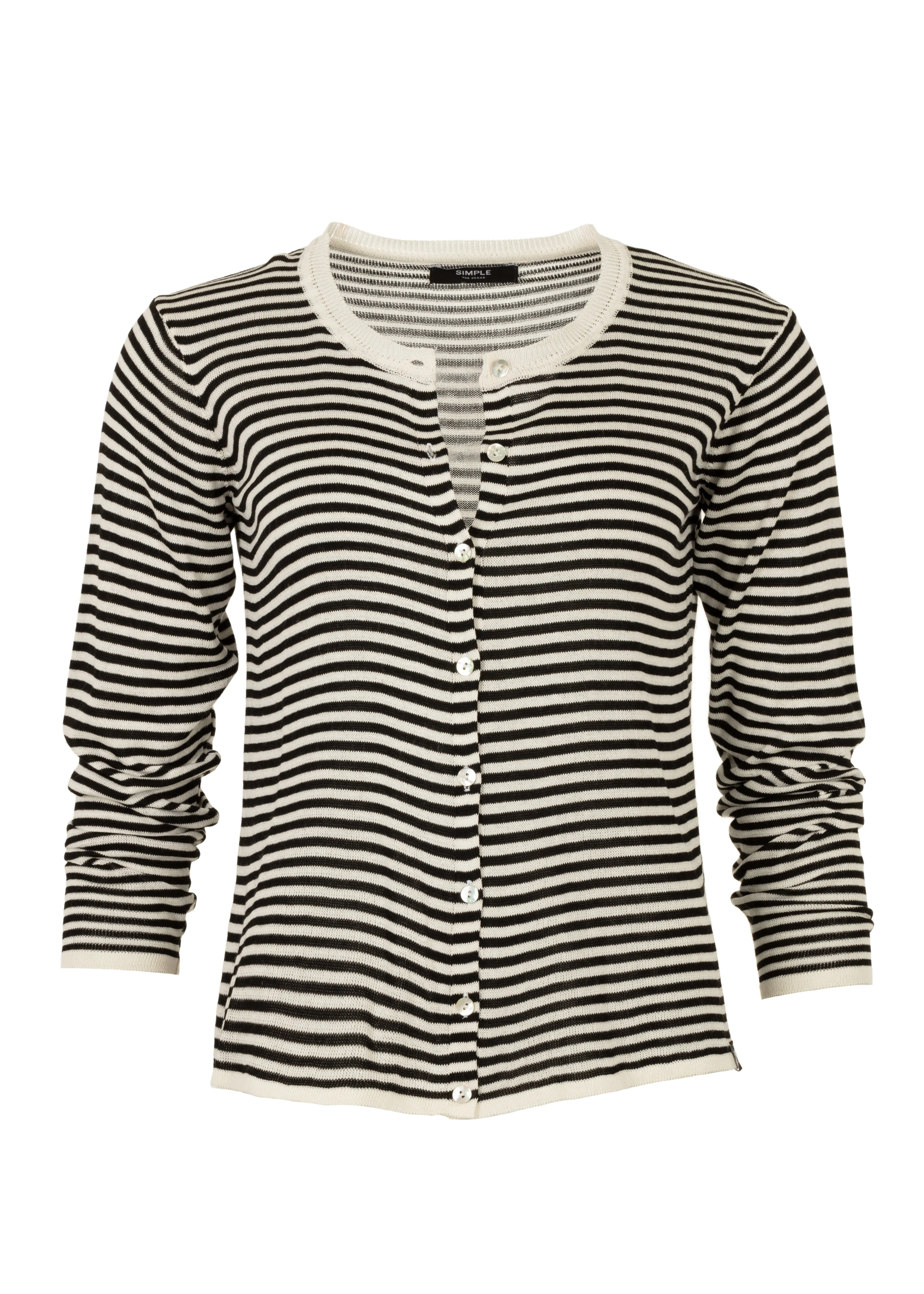 Carmera Cardigan Egret/ Black Stripe sold by Simple product image thumbnail 2