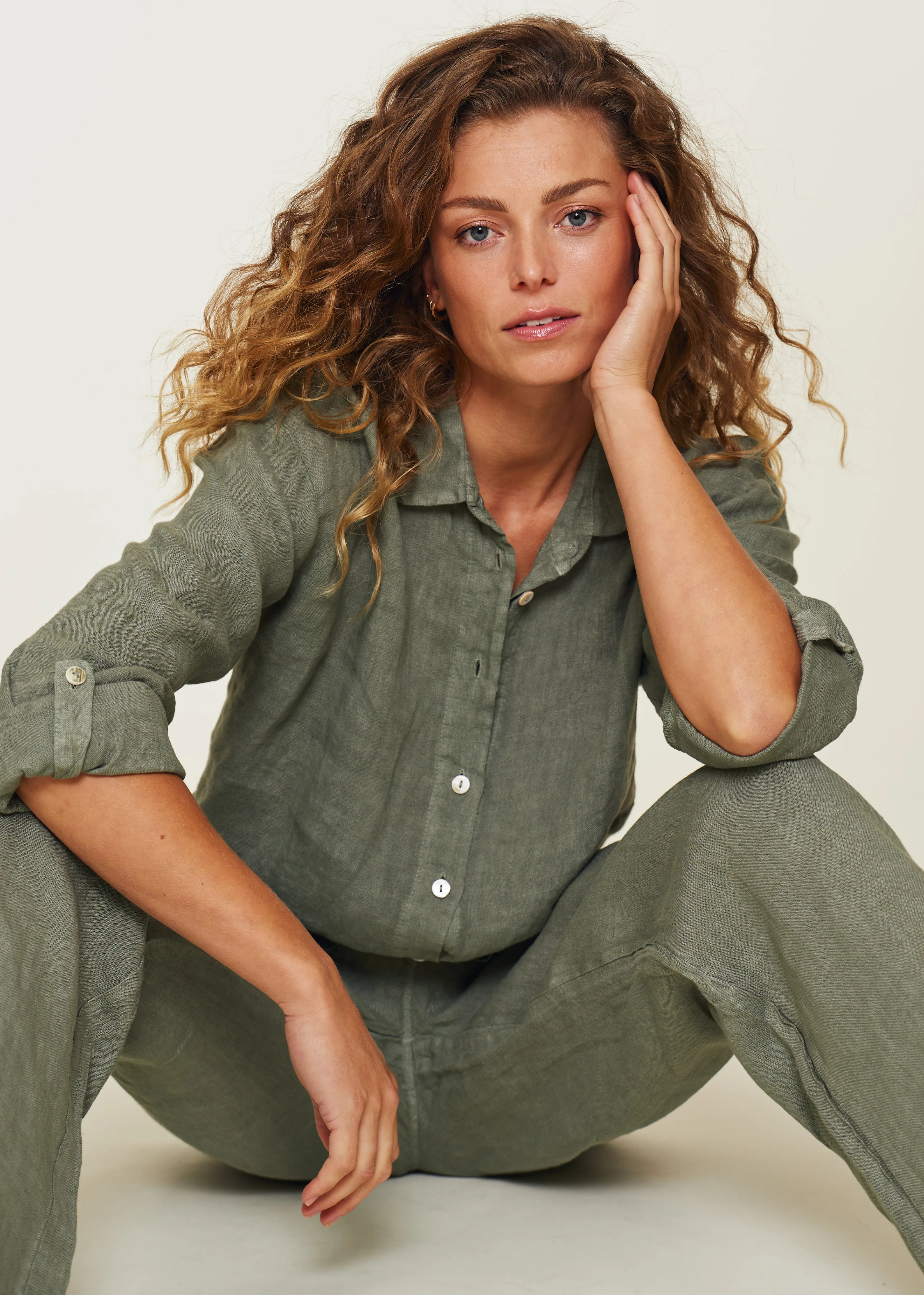 Tina Blouse Khaki James sold by Simple