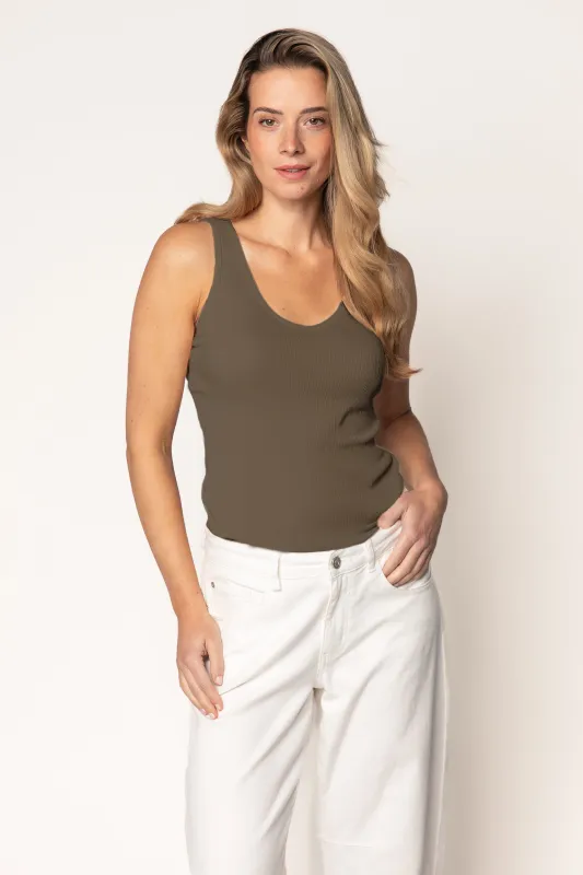 Ribby Tanktop Army Green made by Simple