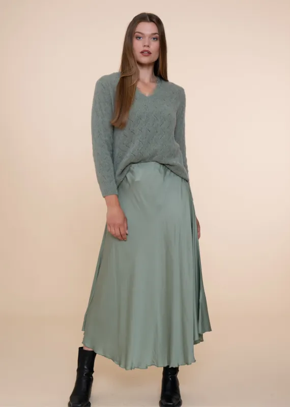 Flach Skirt Stone Green sold by Simple