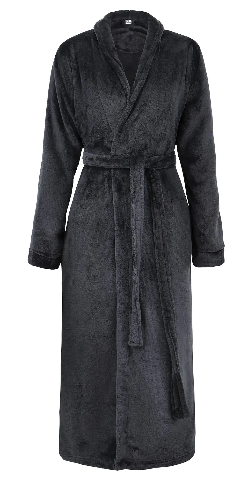 Unisex Luxurious Plush Kimono Bathrobe with Side Pockets sold by Simplicity product image thumbnail 4