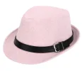 Unisex Panama Style Trilby Fedora Straw Sun Hat with Leather Belt sold by Simplicity