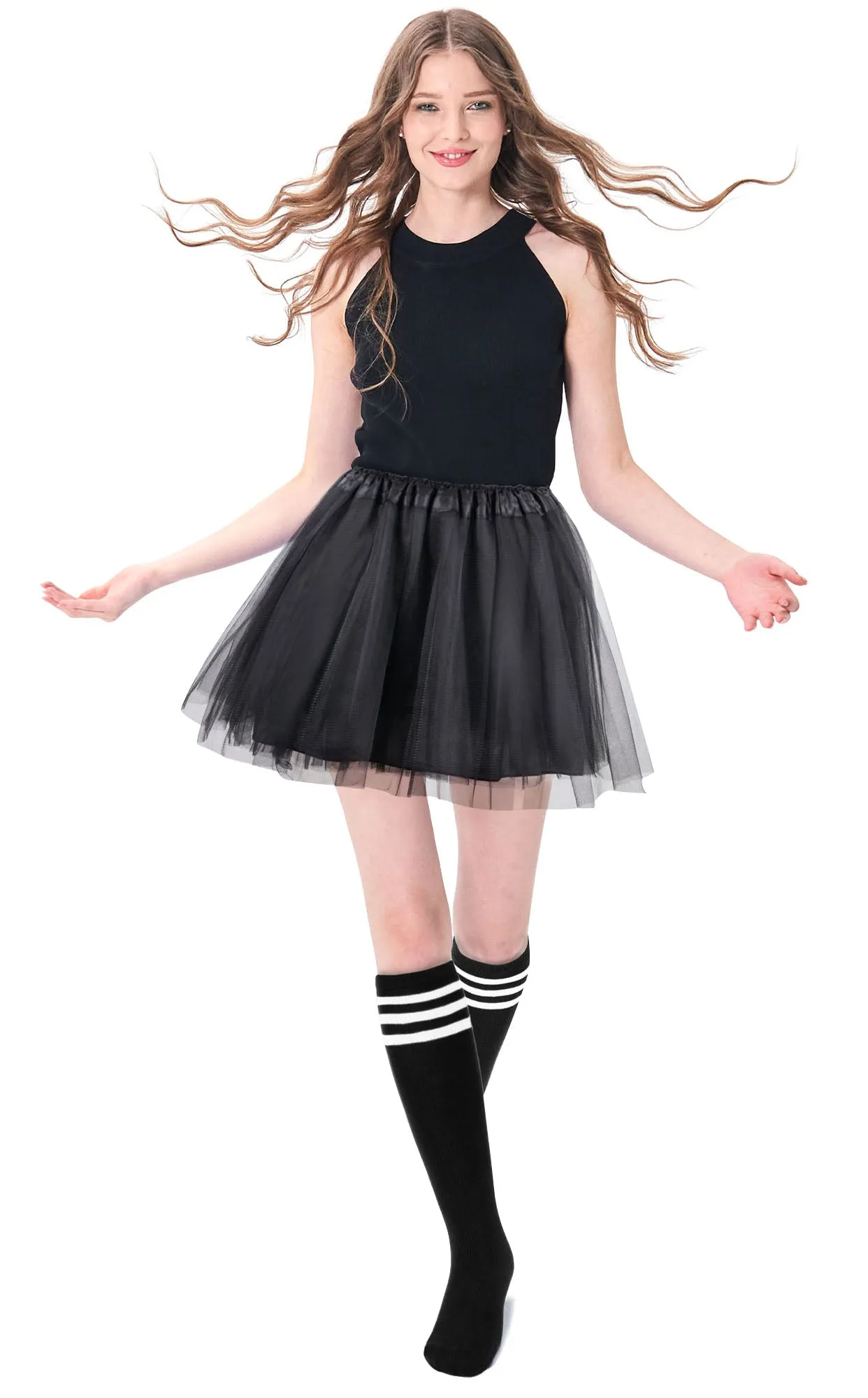 Adult Costume Accessories Set Women's Classic 4 layered Tulle Tutu Skirt Tube Socks sold by Simplicity product image thumbnail 4