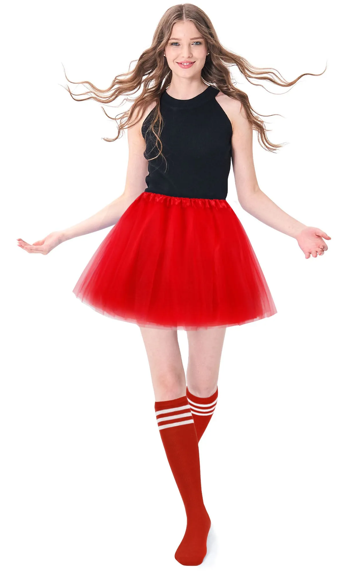 Adult Costume Accessories Set Women's Classic 4 layered Tulle Tutu Skirt Tube Socks sold by Simplicity product image thumbnail 2