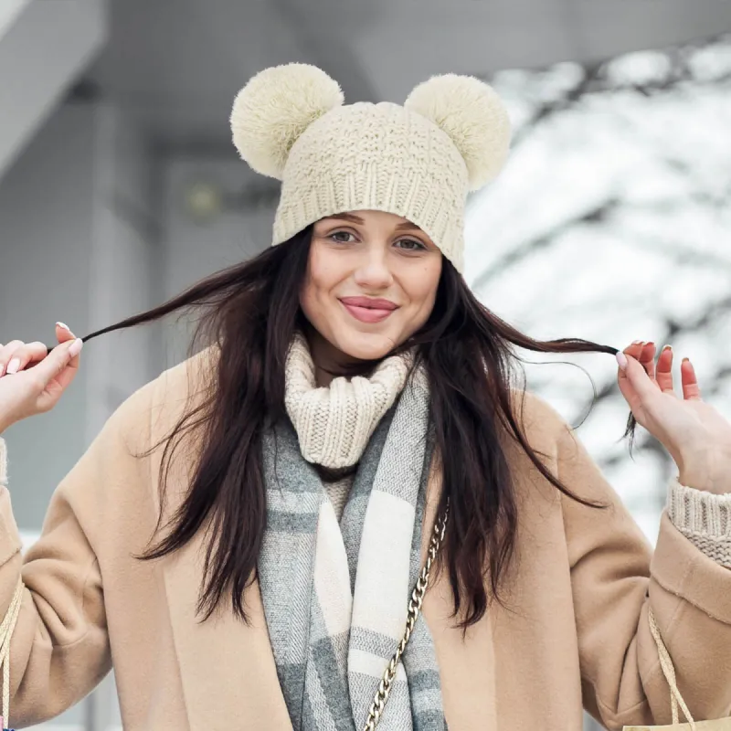 Women's Winter Cable Knit Pompom Ski Snowboard Beanie Hat sold by Simplicity