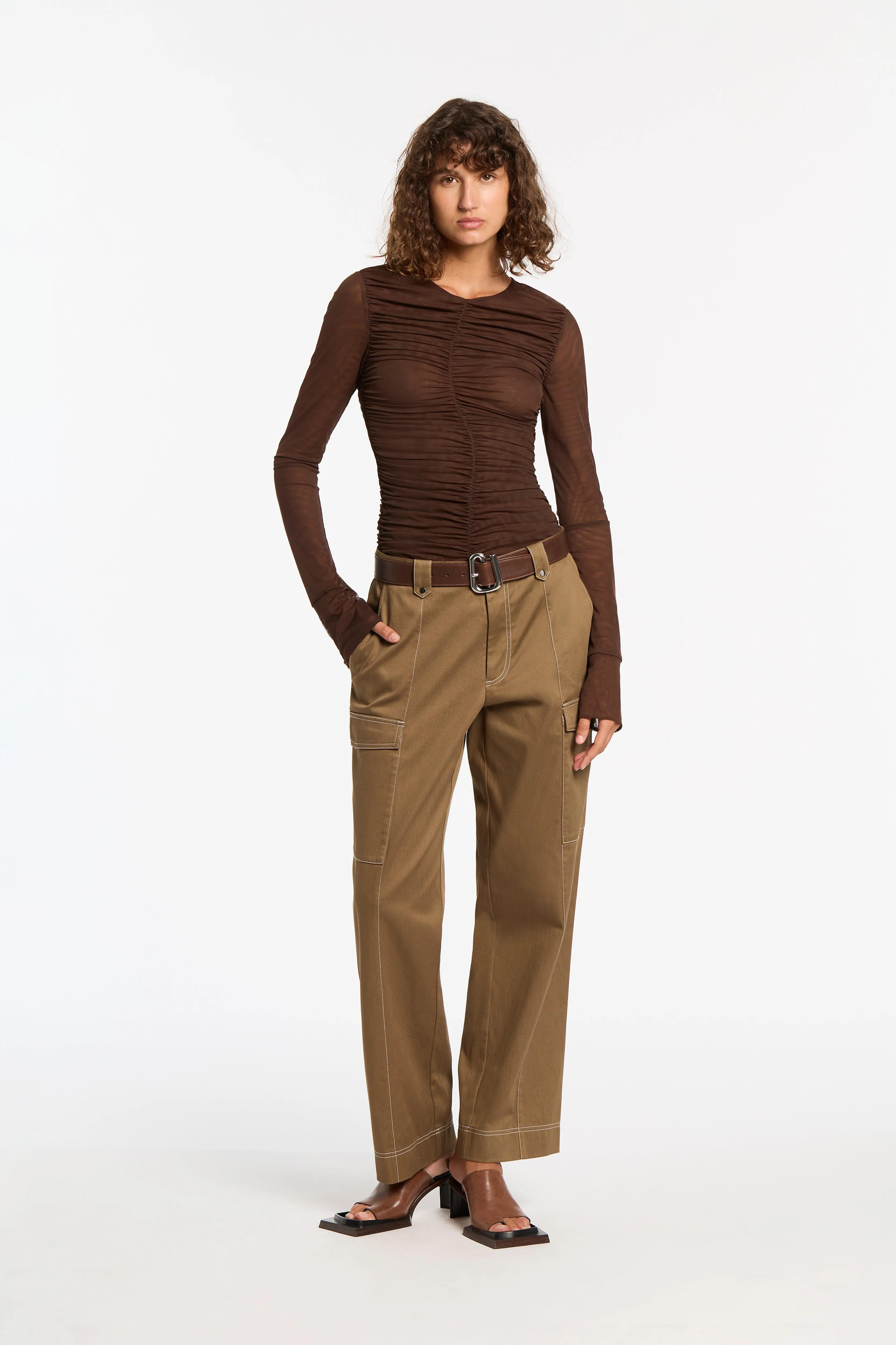 Jacques Mesh Gathered Top sold by SIR the label product image thumbnail 4