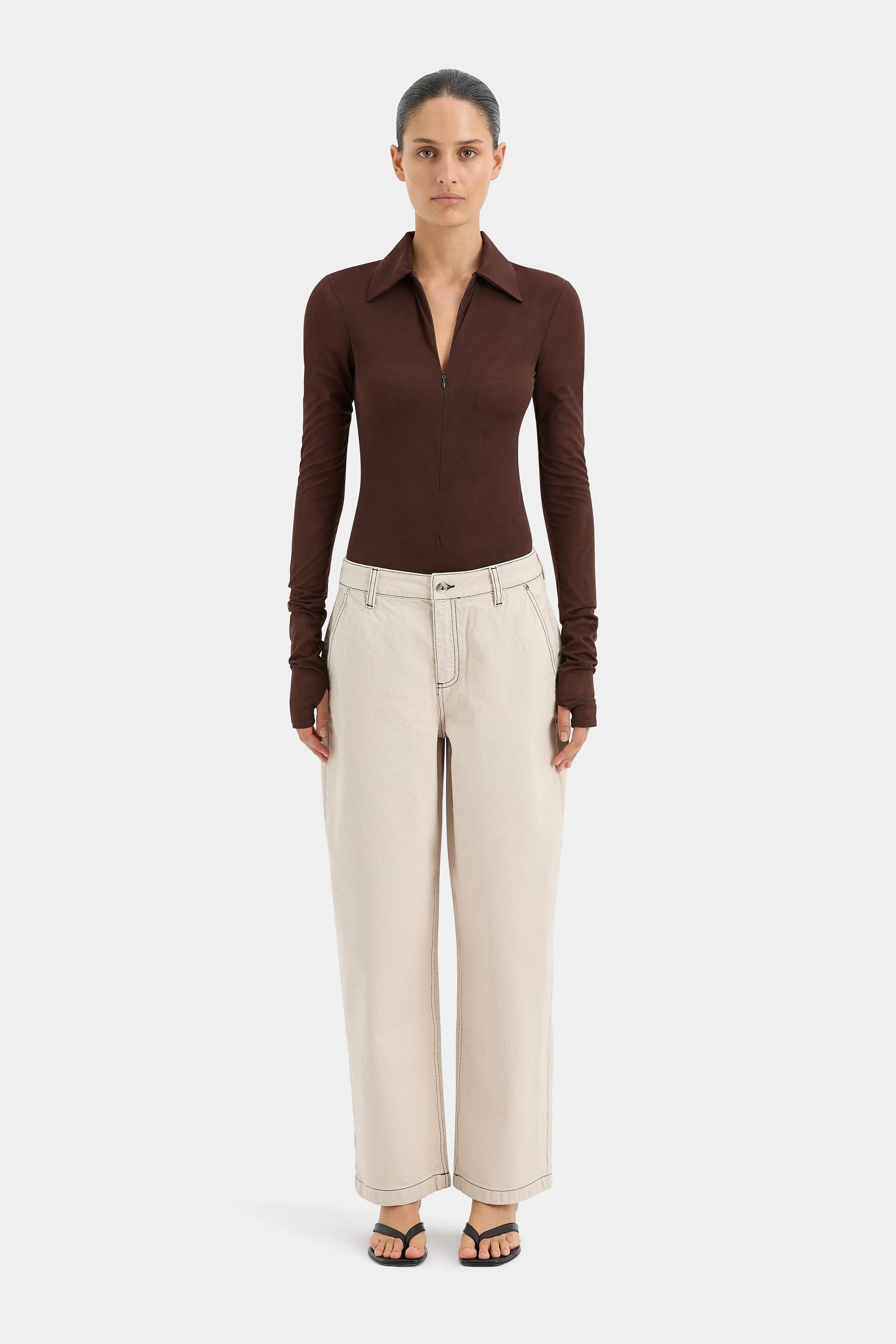 Jacques Mesh Zip Bodysuit sold by SIR the label product image thumbnail 2