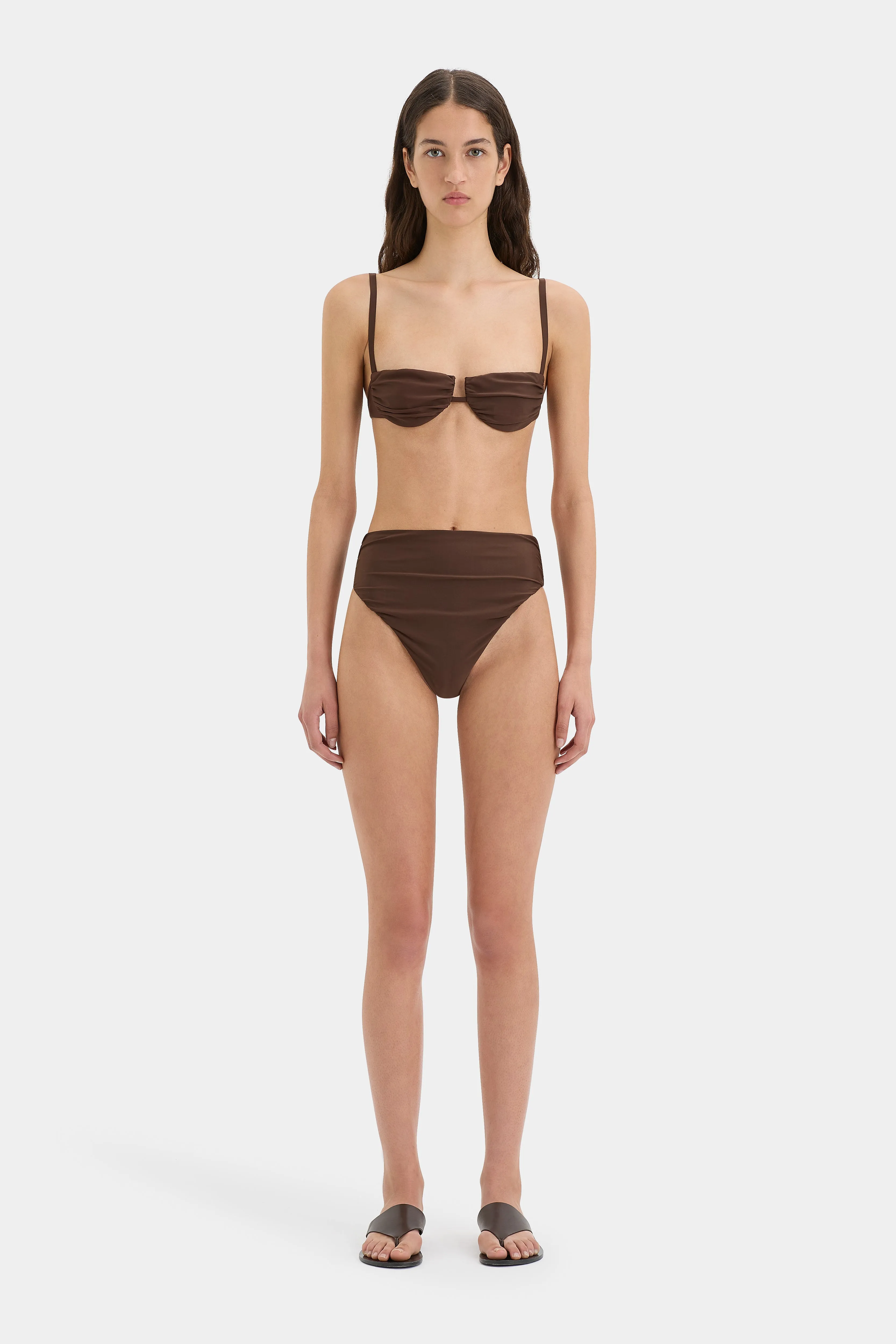 Jeanne Gathered High Cut Brief sold by SIR the label