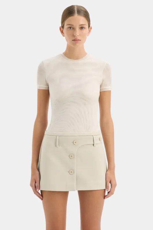 Sandrine Button Mini Skirt sold by SIR the label