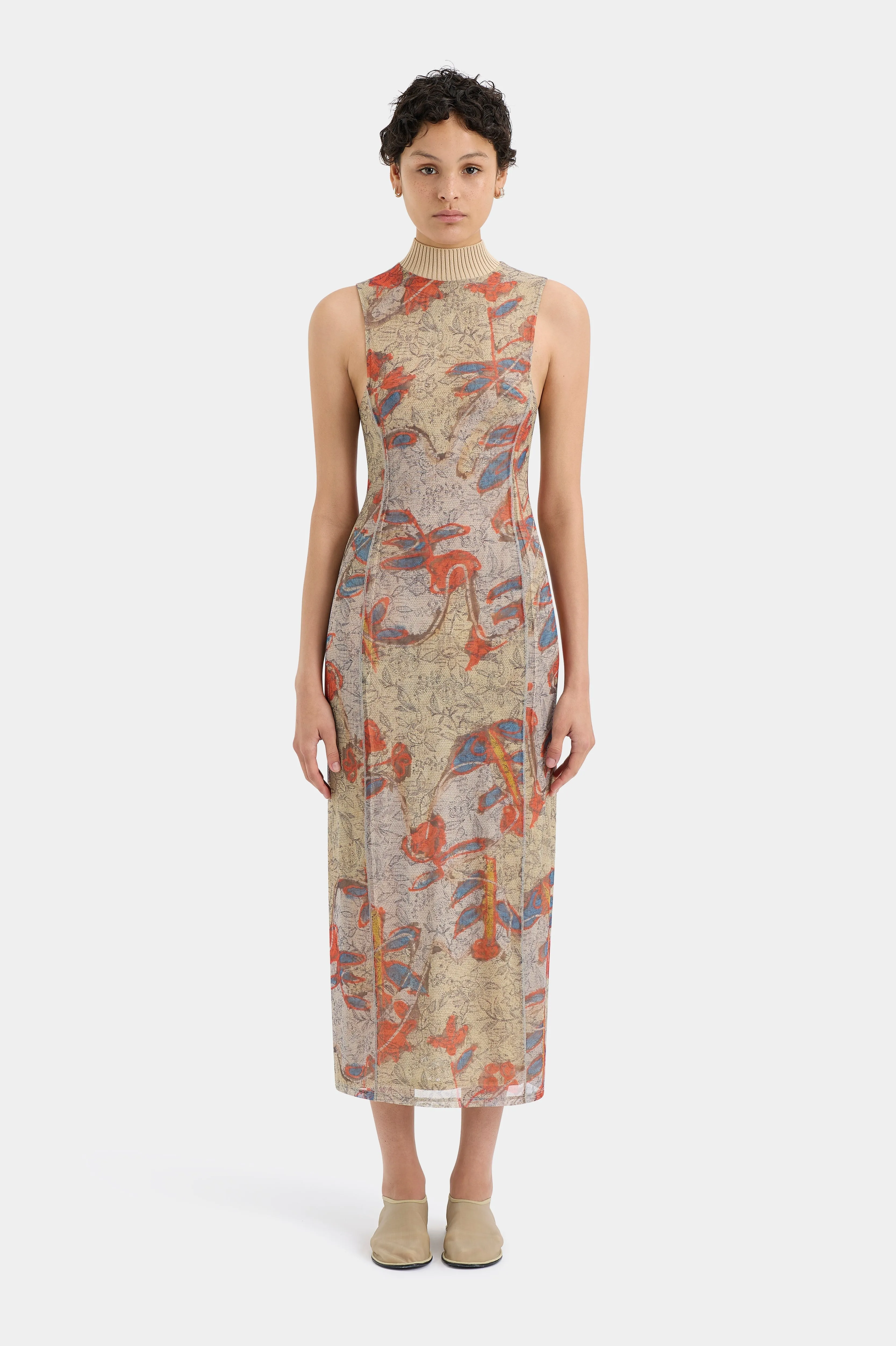 Electra Rib Neck Midi Dress sold by SIR the label