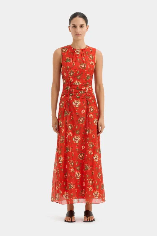 Reyes Ruched Midi Dress sold by SIR the label