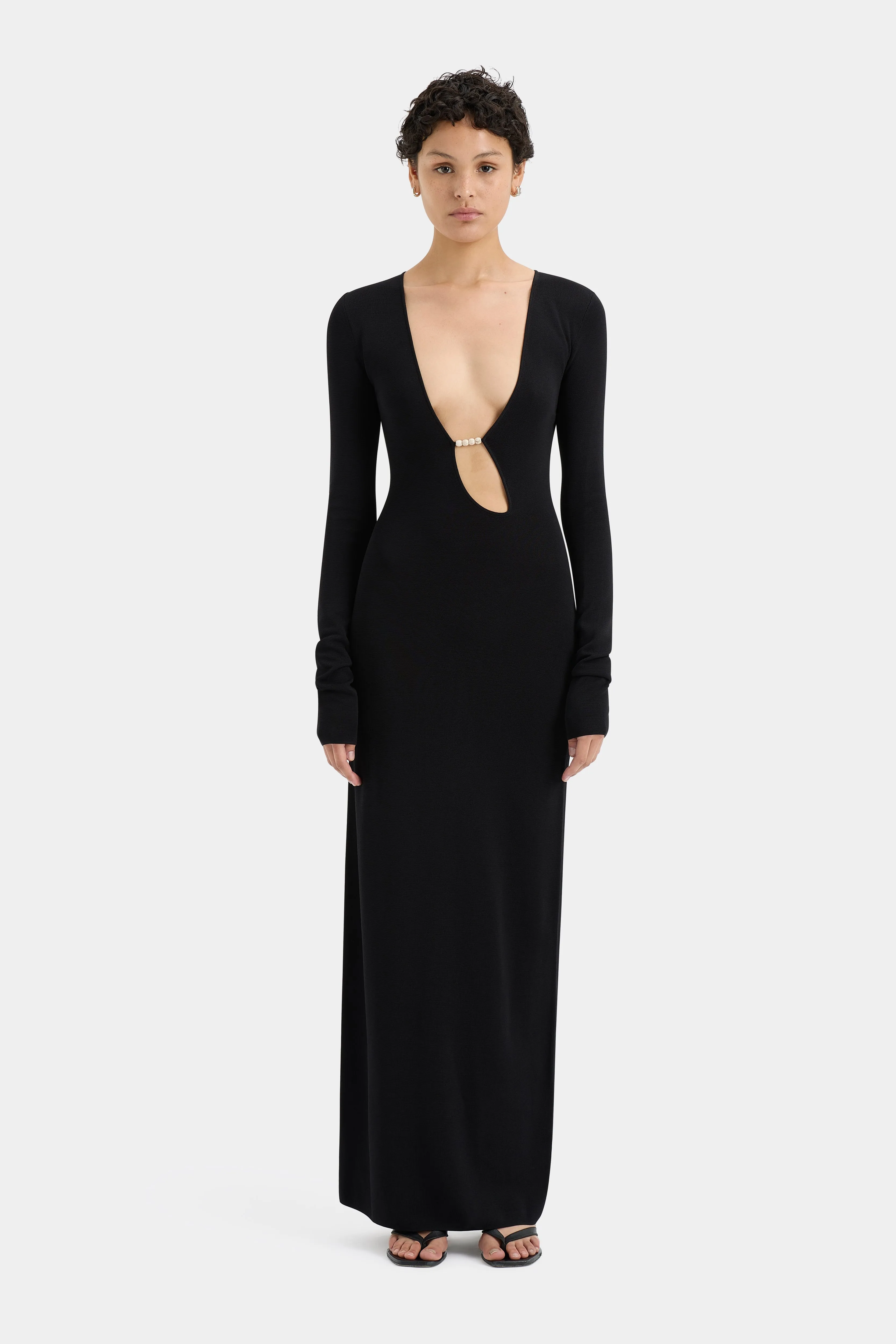 Kinetic Beaded Long Sleeve Maxi Dress sold by SIR the label