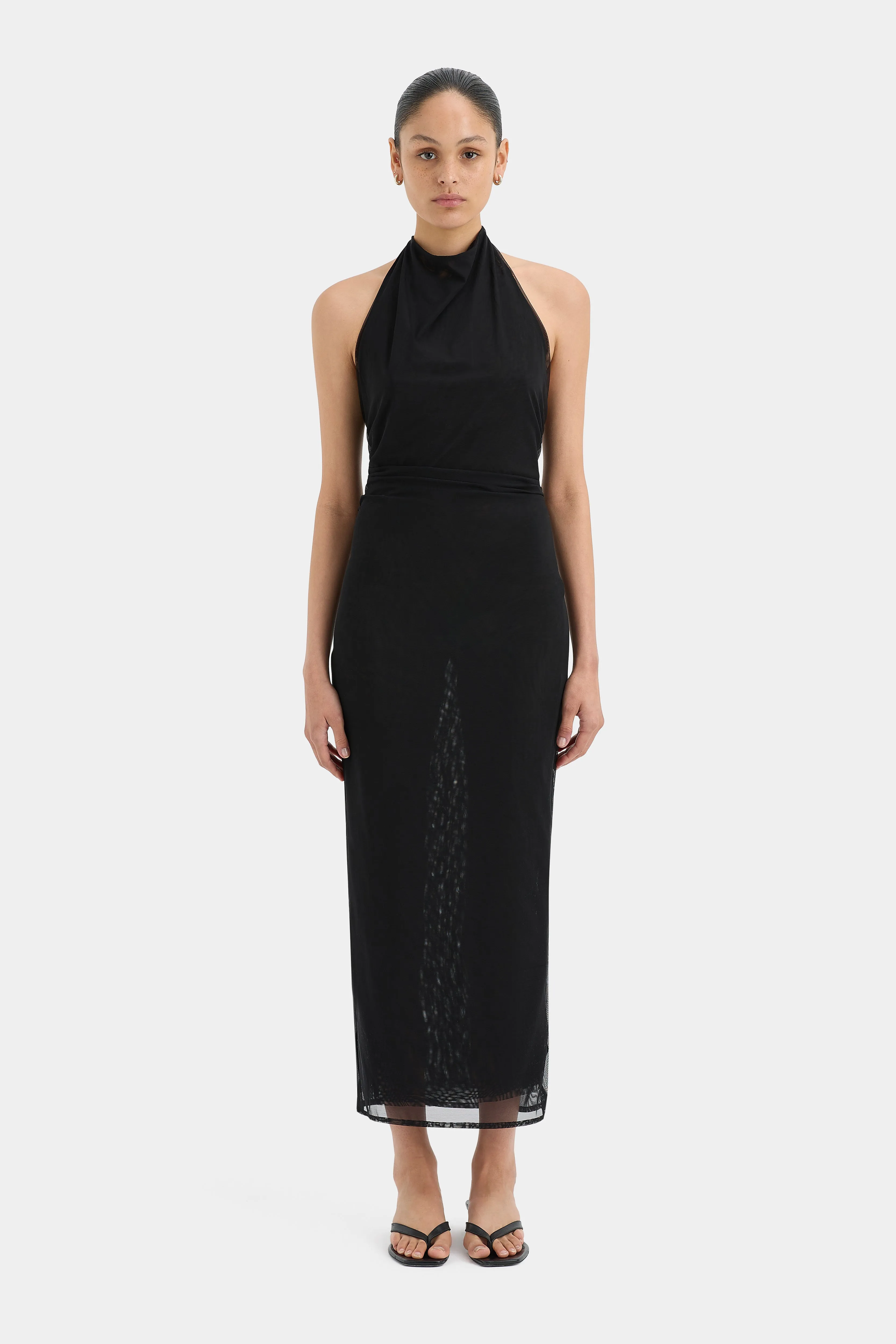 Jacques Mesh Halter Midi Dress sold by SIR the label