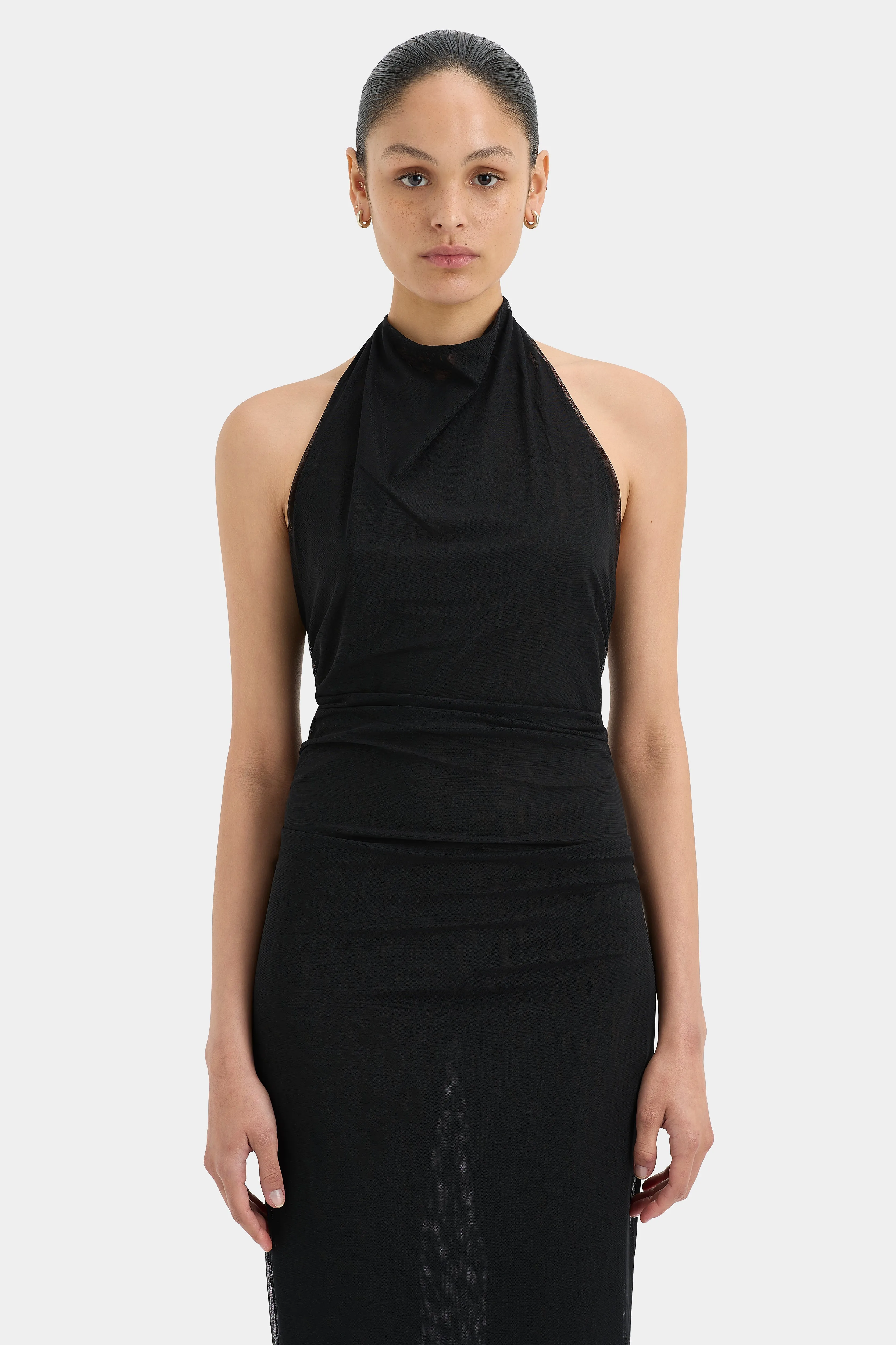 Jacques Mesh Halter Midi Dress sold by SIR the label product image thumbnail 5