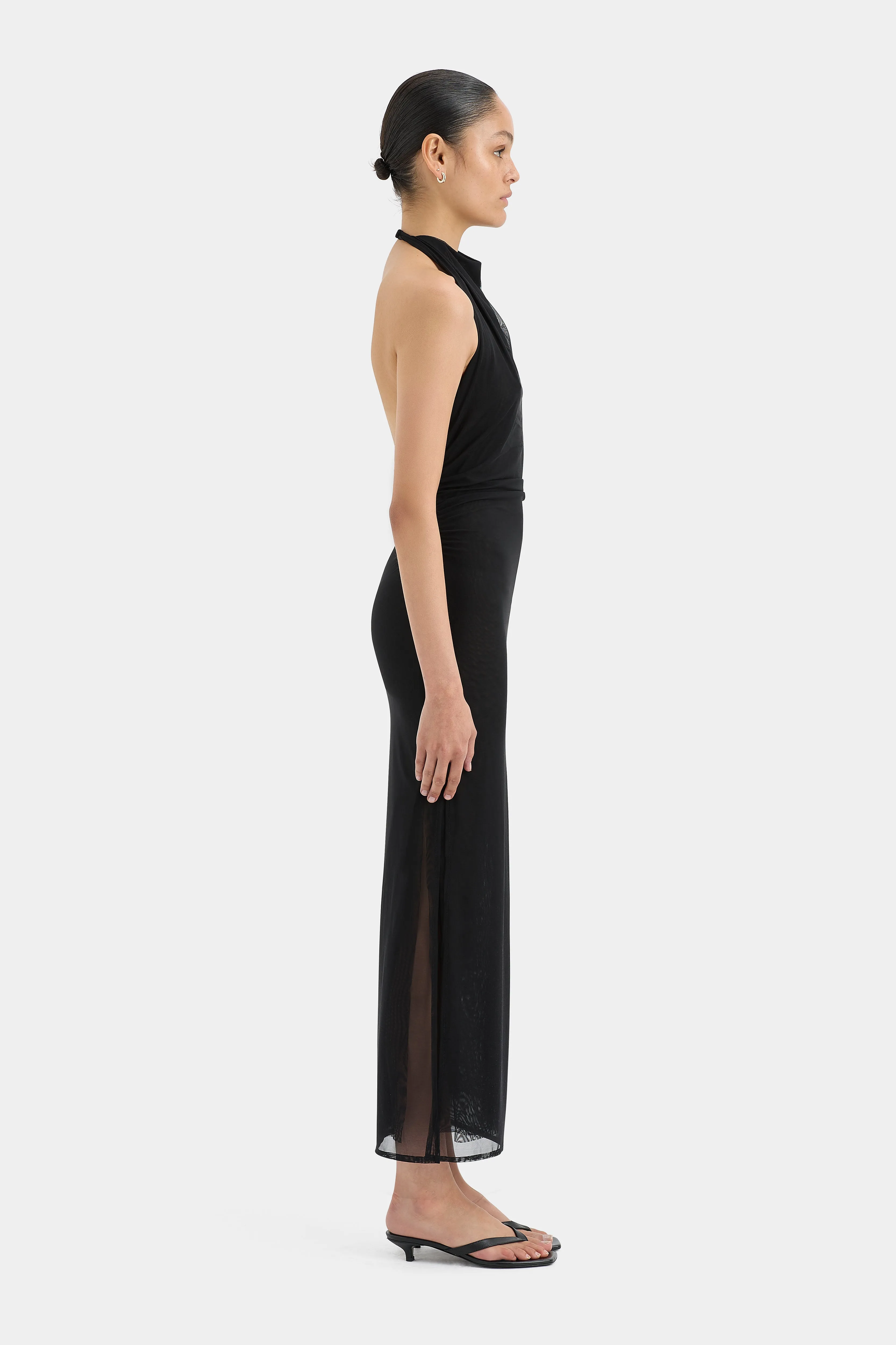 Jacques Mesh Halter Midi Dress sold by SIR the label product image thumbnail 3