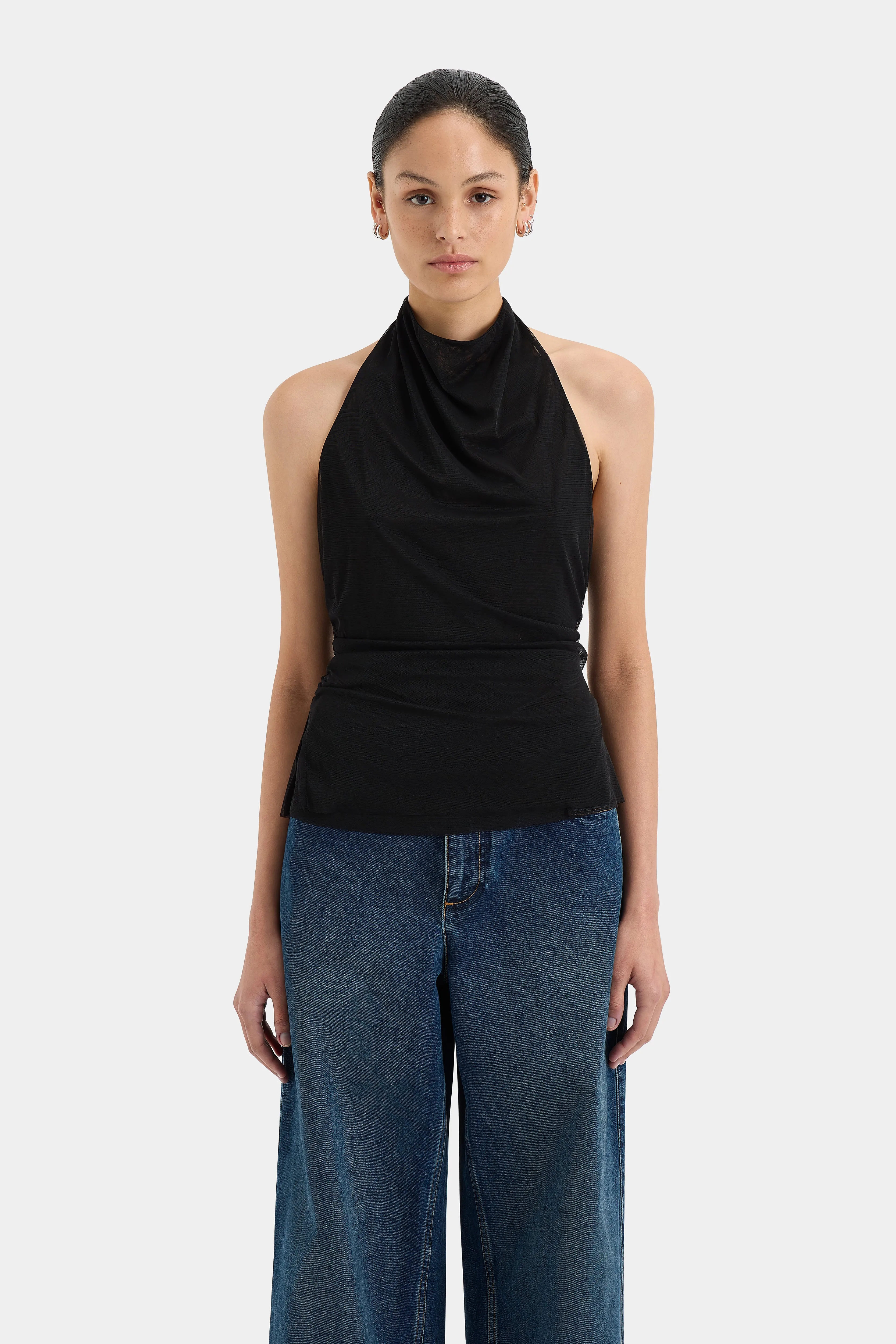 Jacques Mesh Halter Top sold by SIR the label