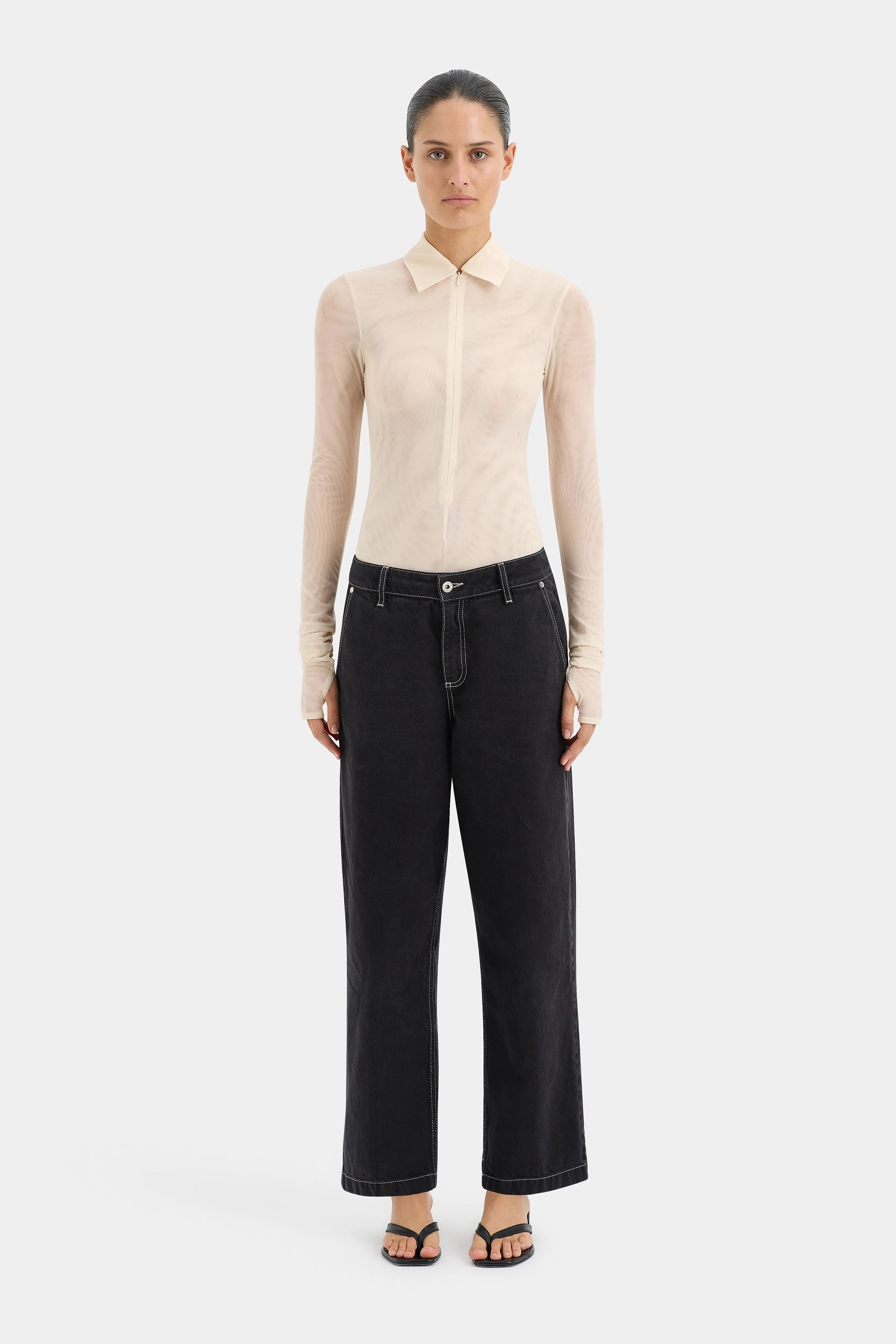 Jacques Mesh Zip Bodysuit sold by SIR the label product image thumbnail 5