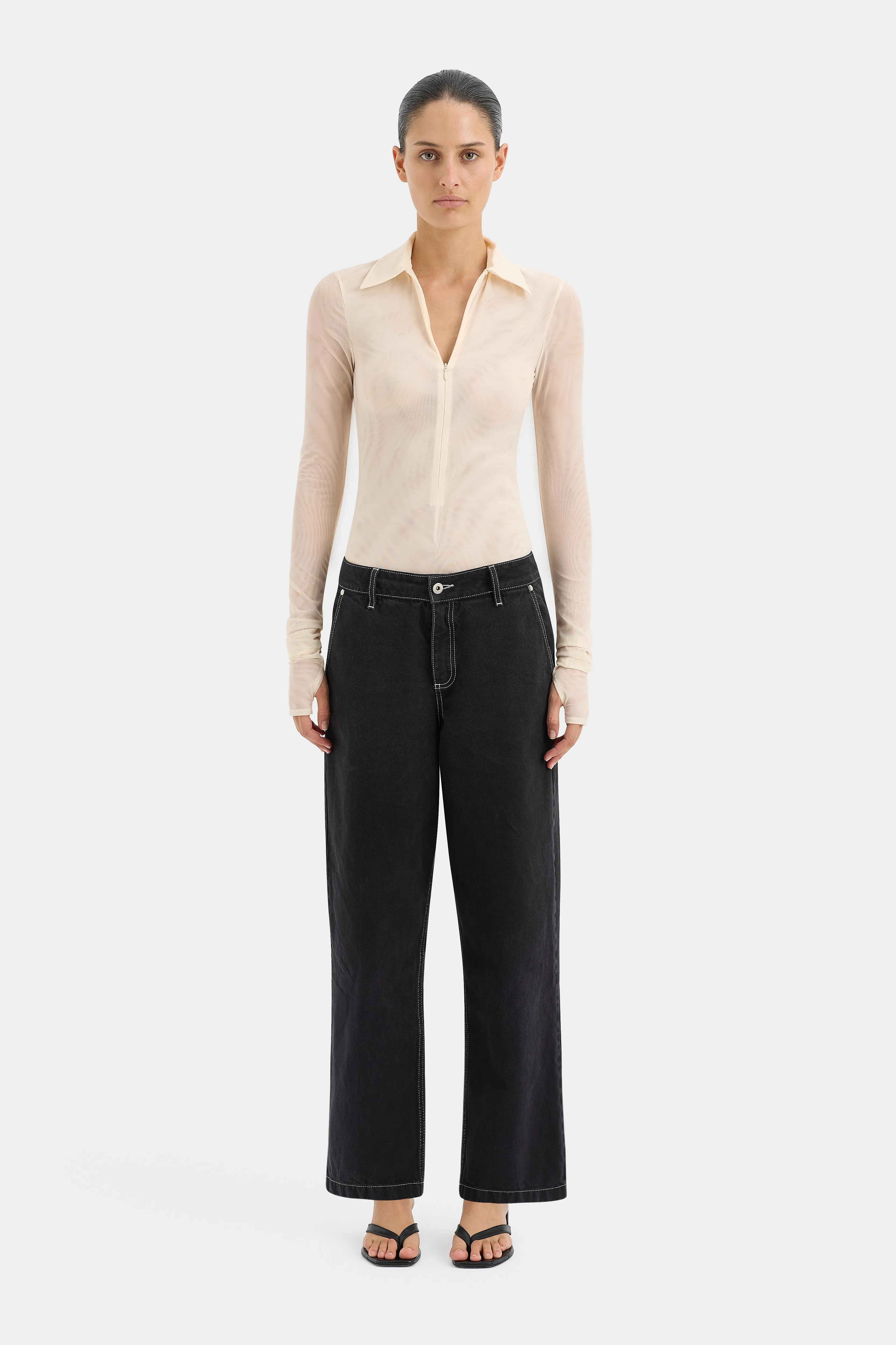 Jacques Mesh Zip Bodysuit sold by SIR the label product image thumbnail 2