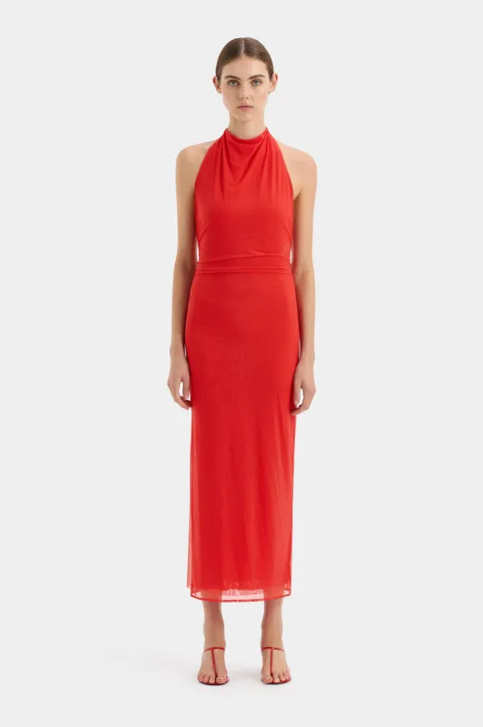 Jacques Mesh Halter Midi Dress sold by SIR the label