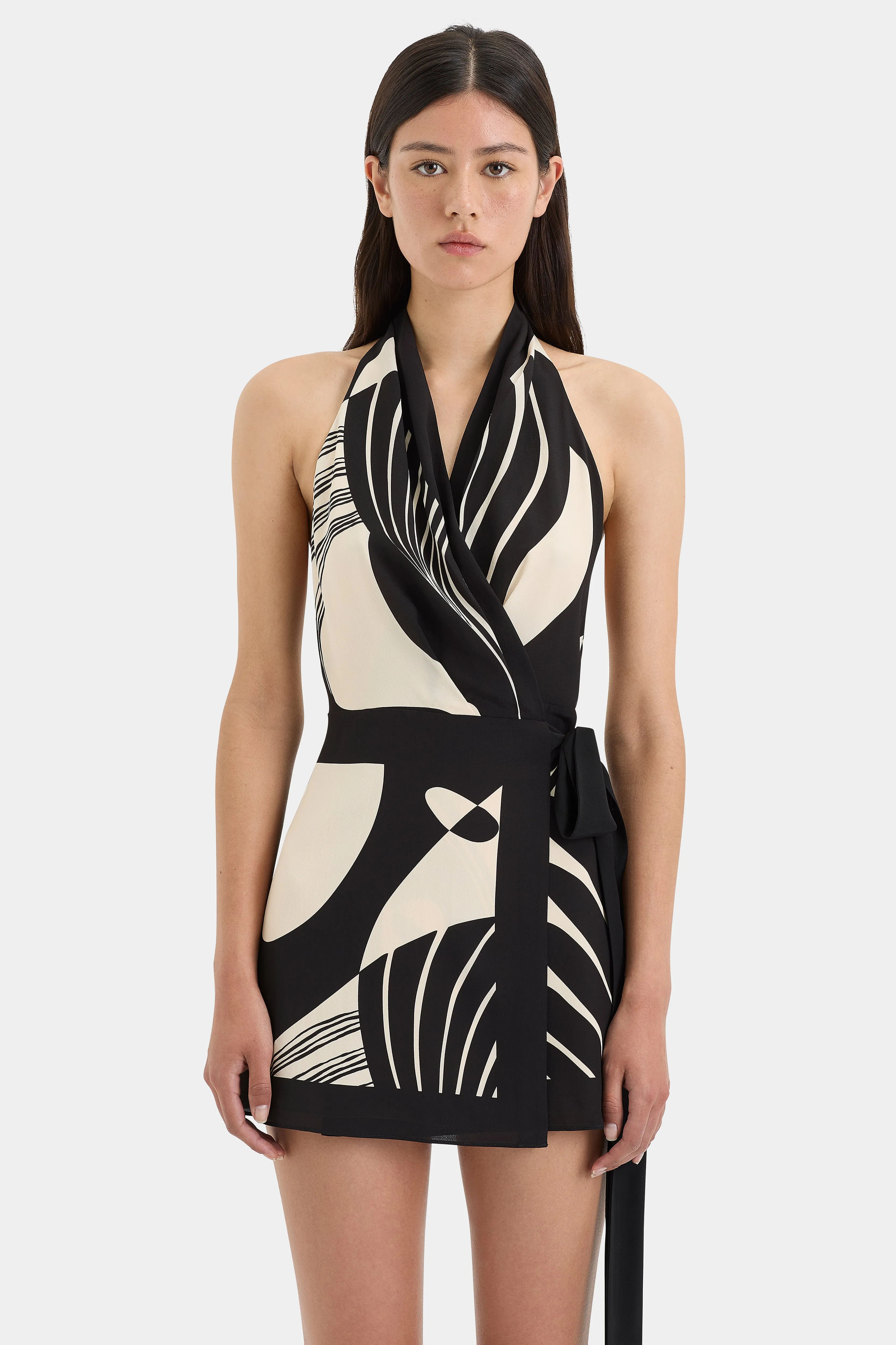 Realisme Wrap Halter Mini Dress sold by SIR the label product image thumbnail 4