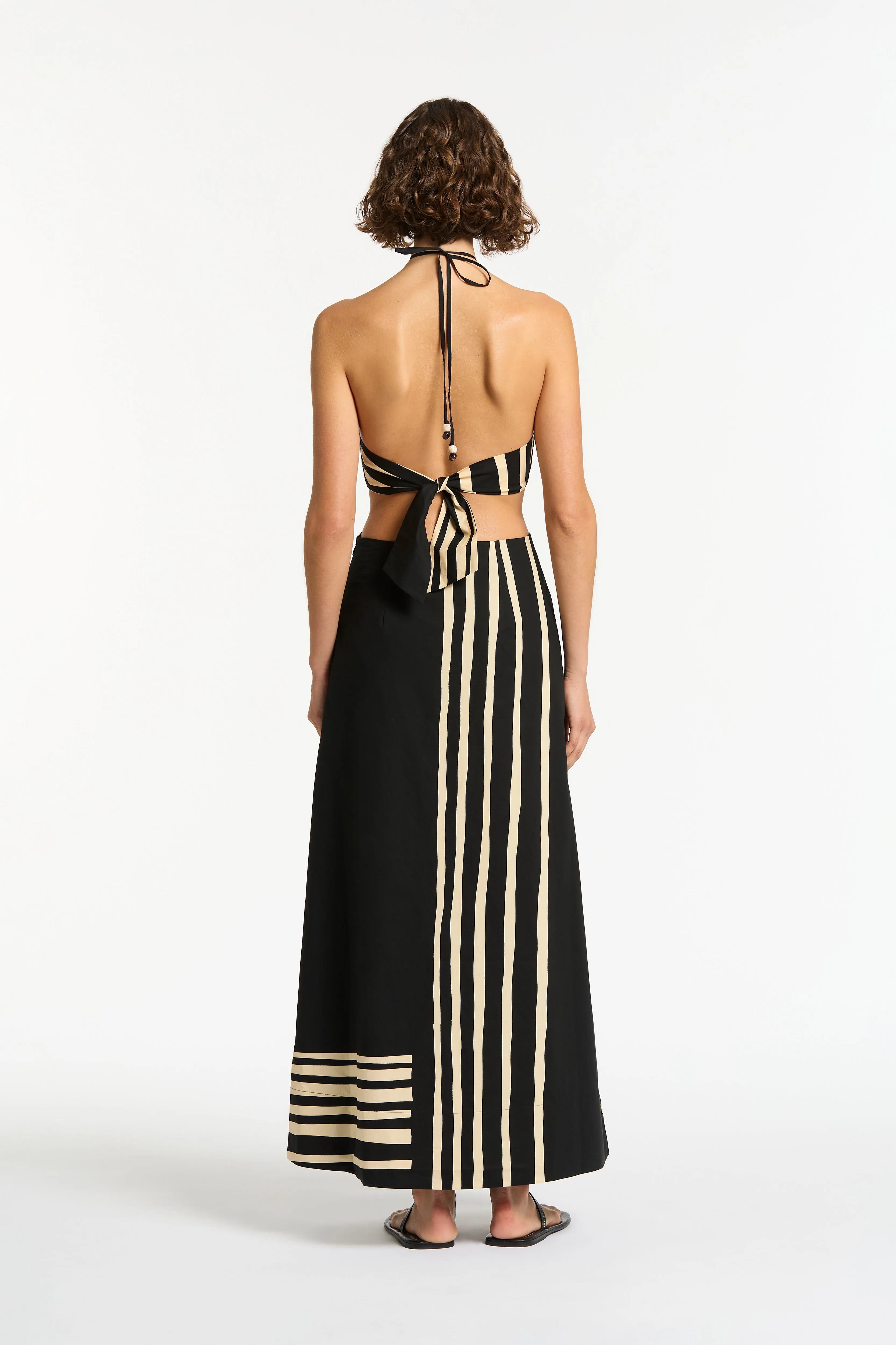 Linocut Beaded Halter Maxi Dress sold by SIR the label product image thumbnail 3