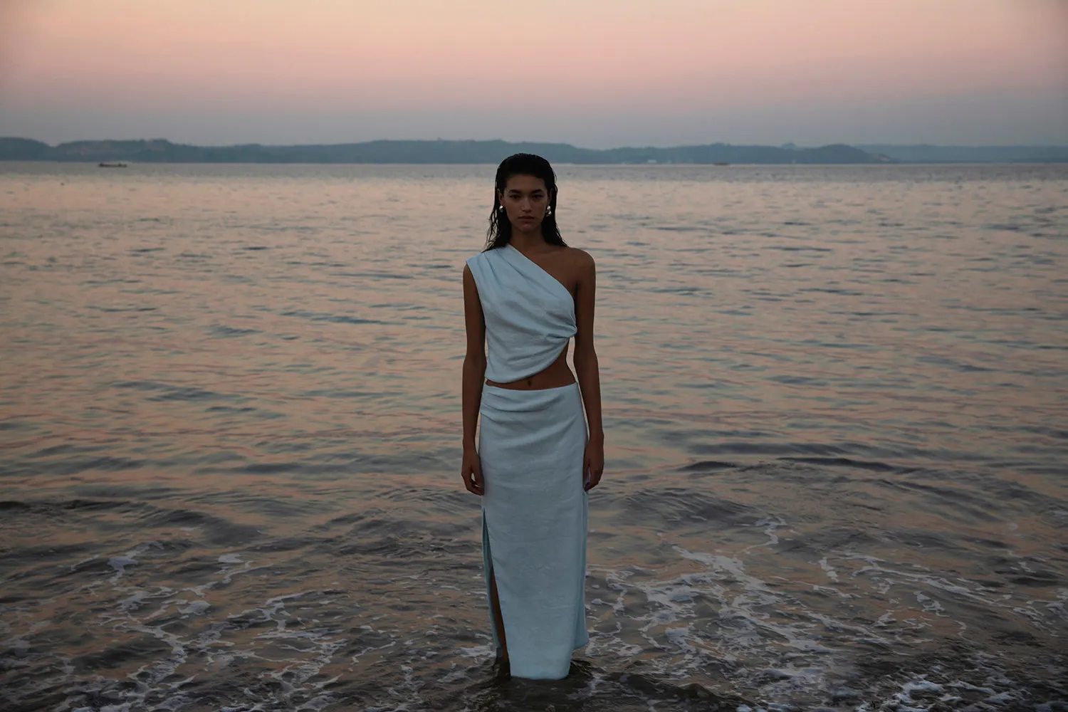 Iris Asymmetric Midi Skirt sold by SIR the label product image thumbnail 5