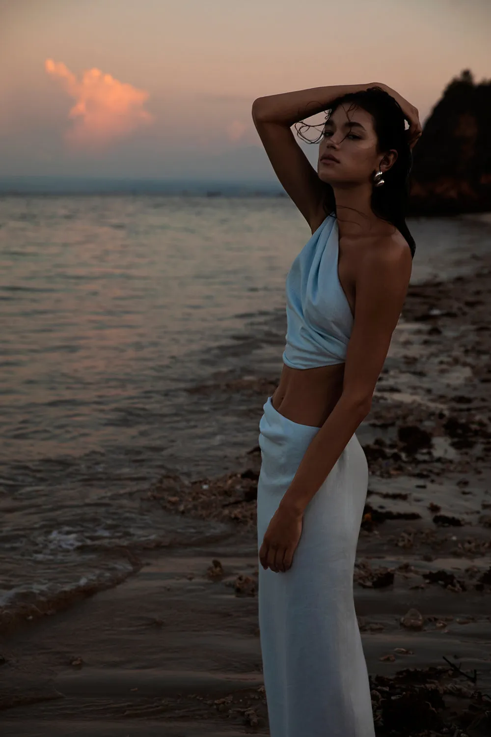 Iris Asymmetric Midi Skirt sold by SIR the label product image thumbnail 2