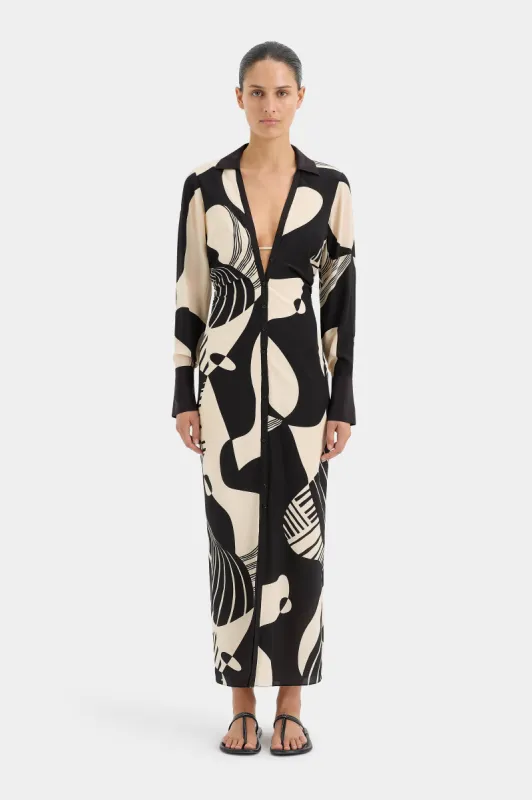 Realisme V Neck Shirt Dress sold by SIR the label