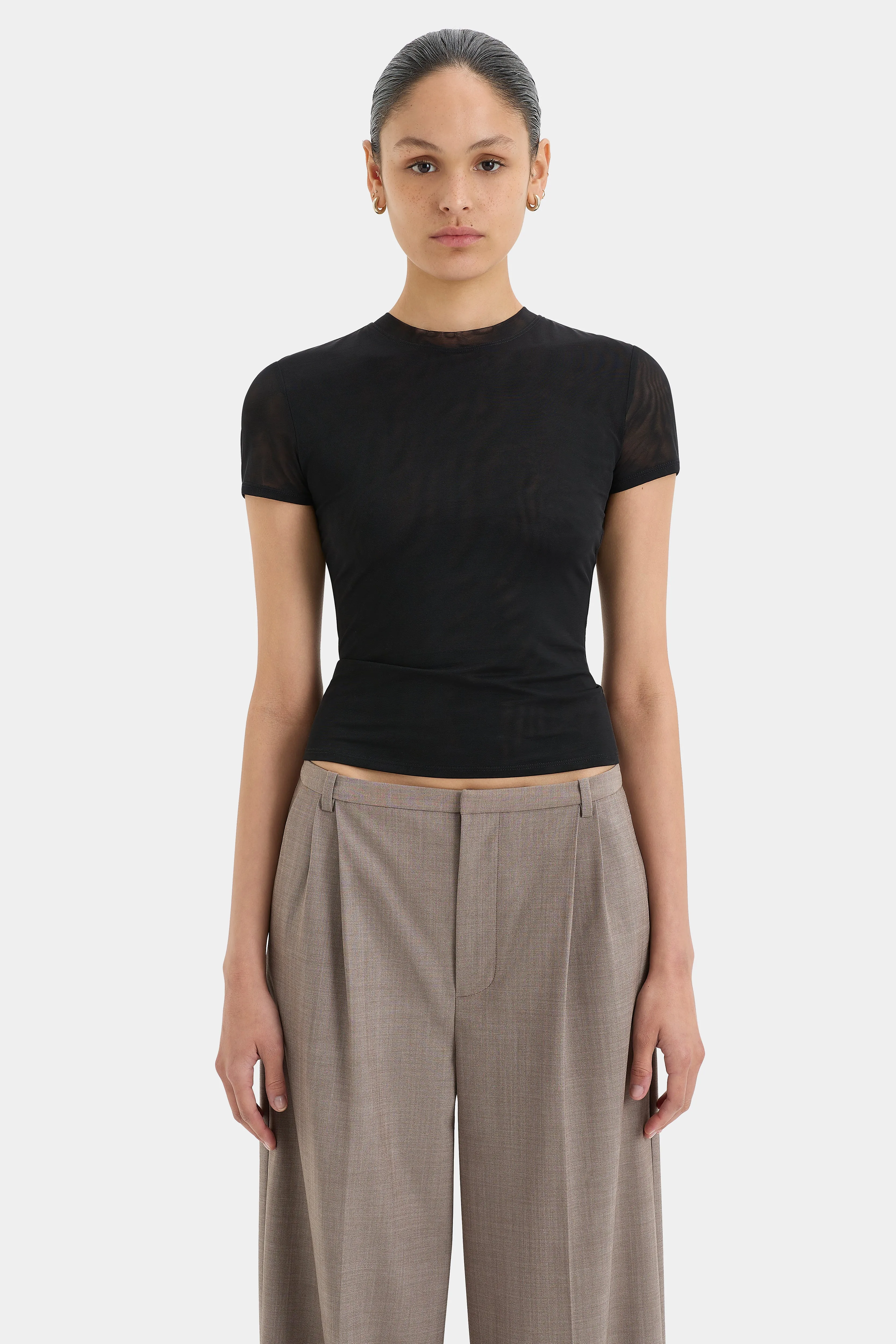 Jacques Mesh Fitted Tee sold by SIR the label
