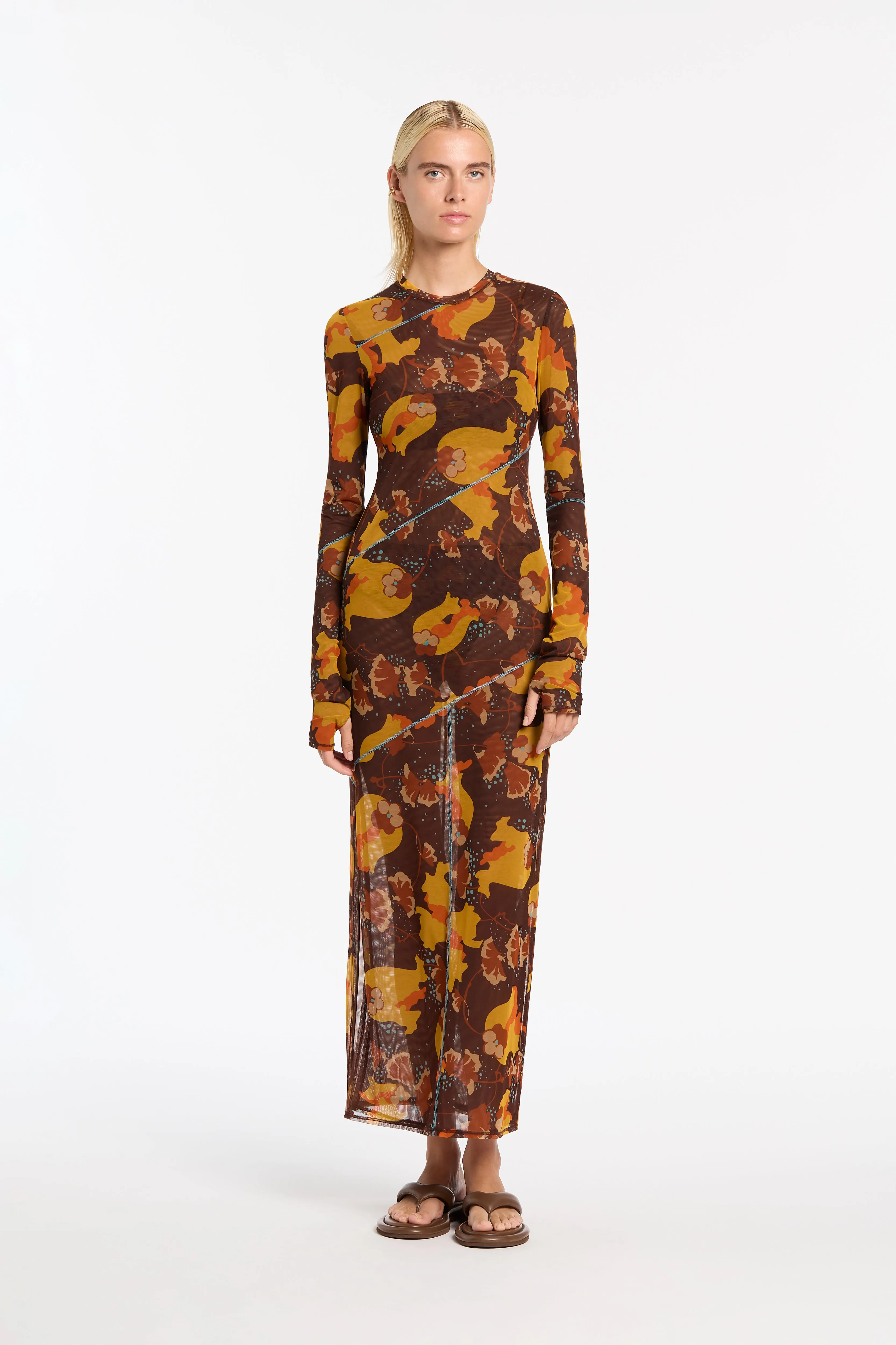 Jacques Mesh Panelled Midi Dress sold by SIR the label