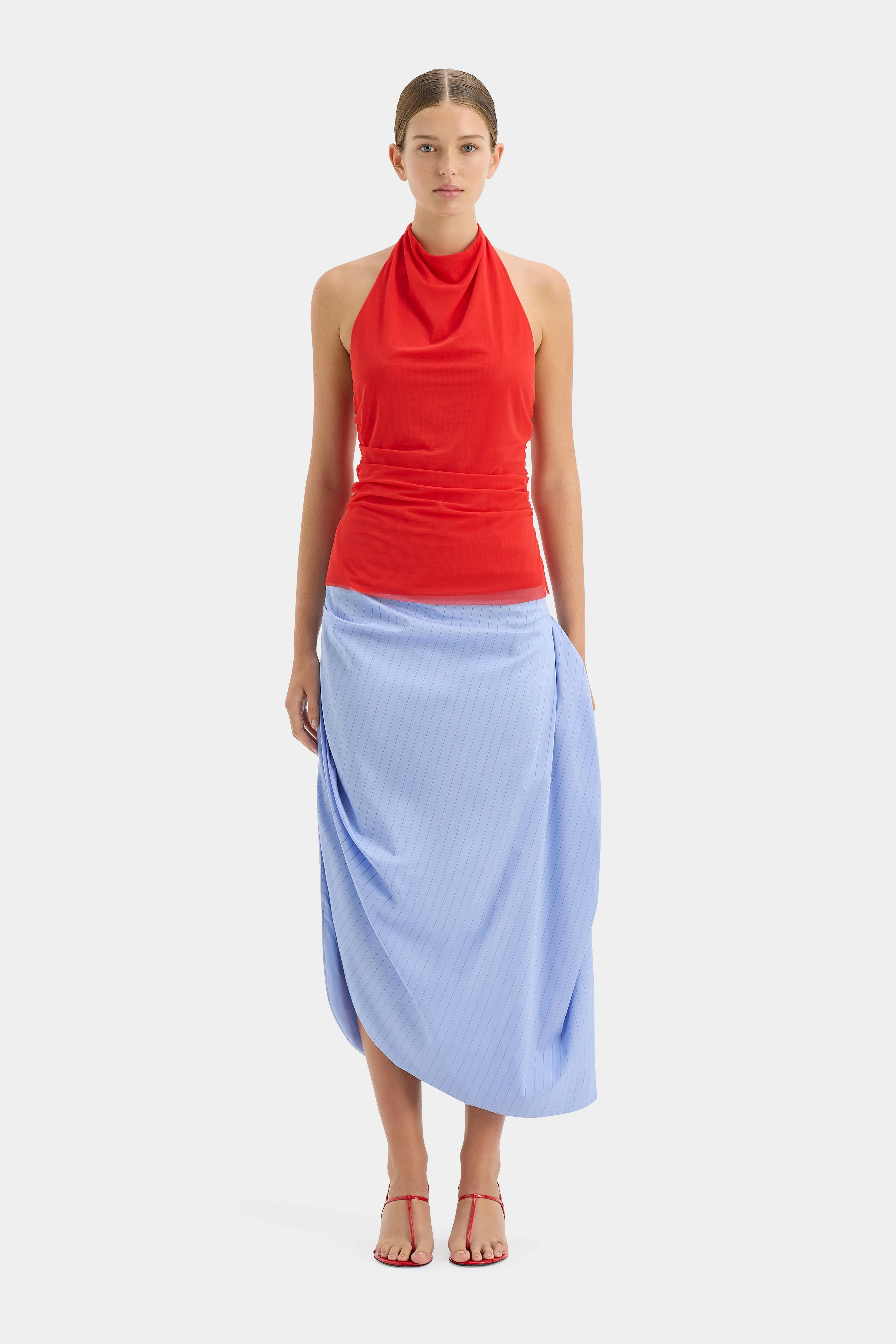 Lori Midi Skirt sold by SIR the label