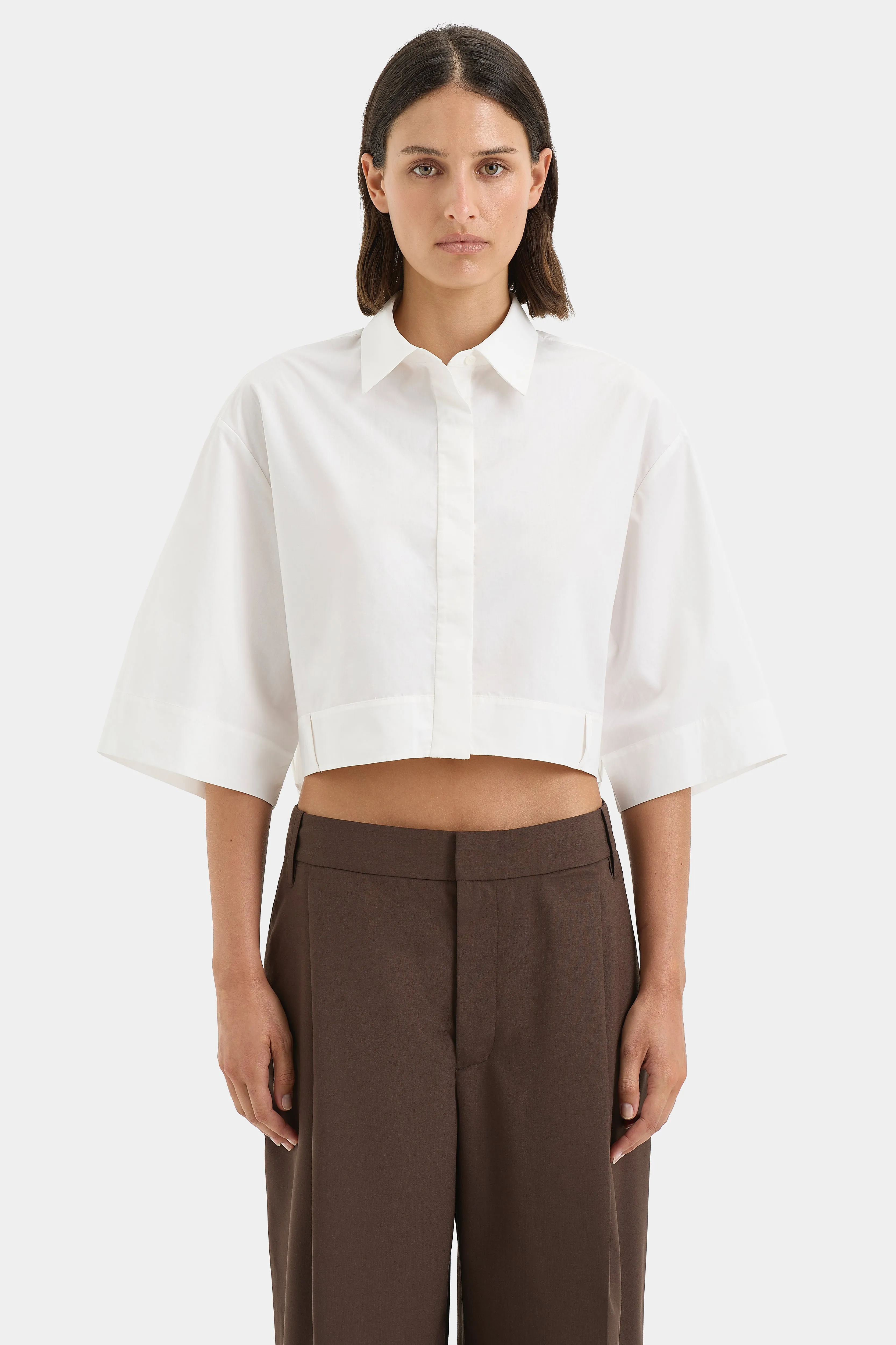 Zaria Crop Shirt sold by SIR the label