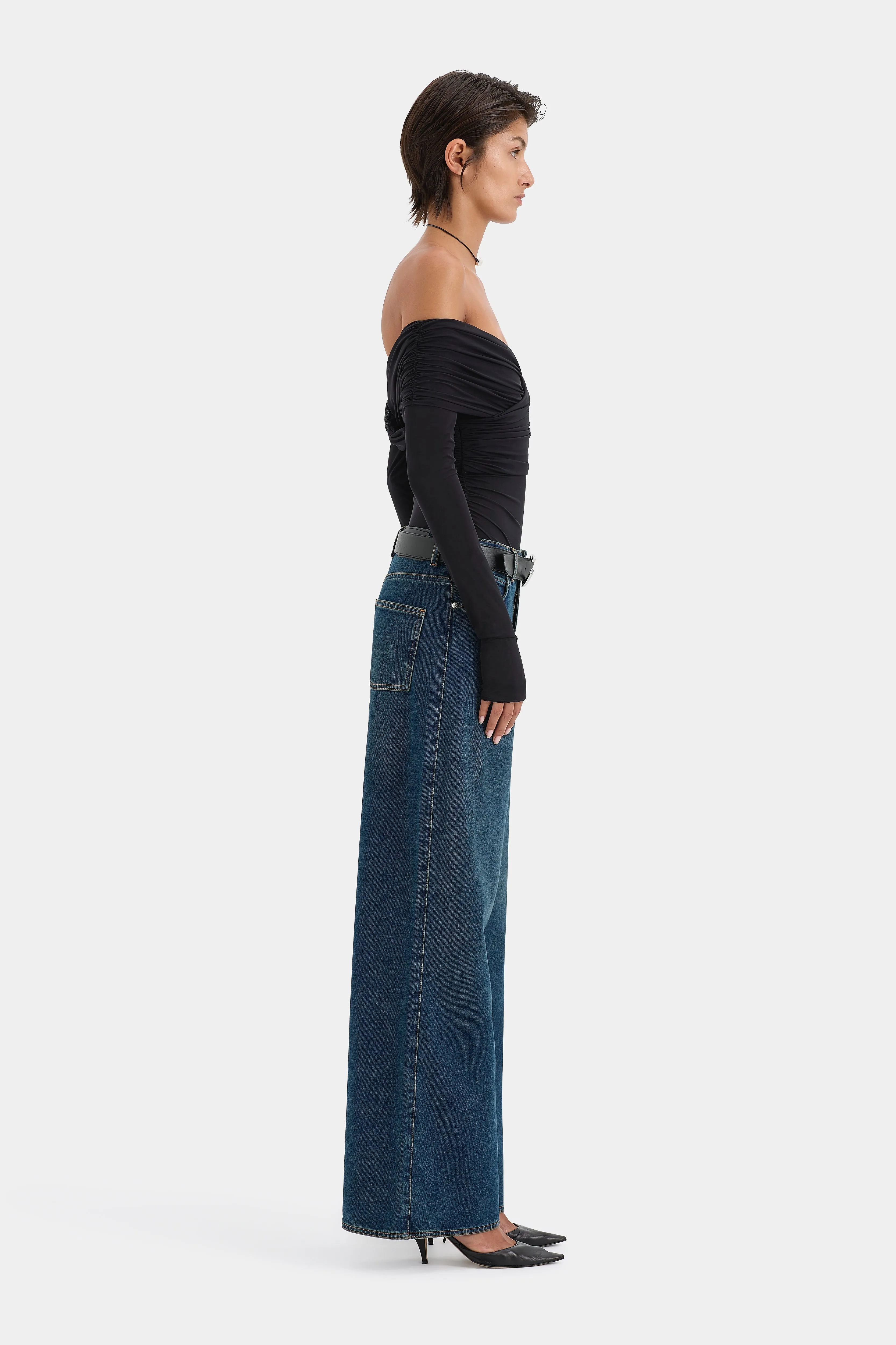 Jacques Gathered Long Sleeve Top sold by SIR the label product image thumbnail 4
