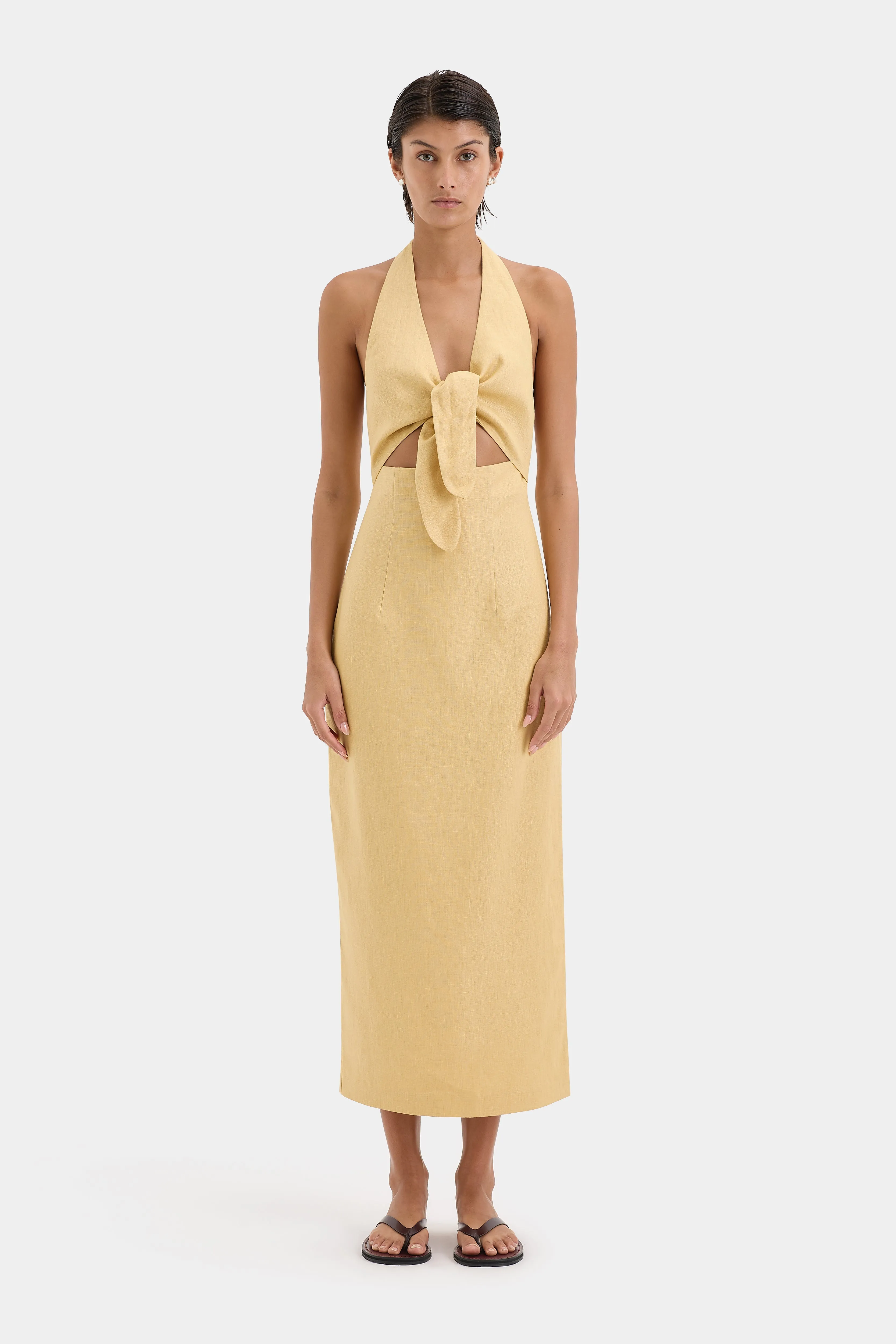 Carlotta Tie Midi Dress sold by SIR the label