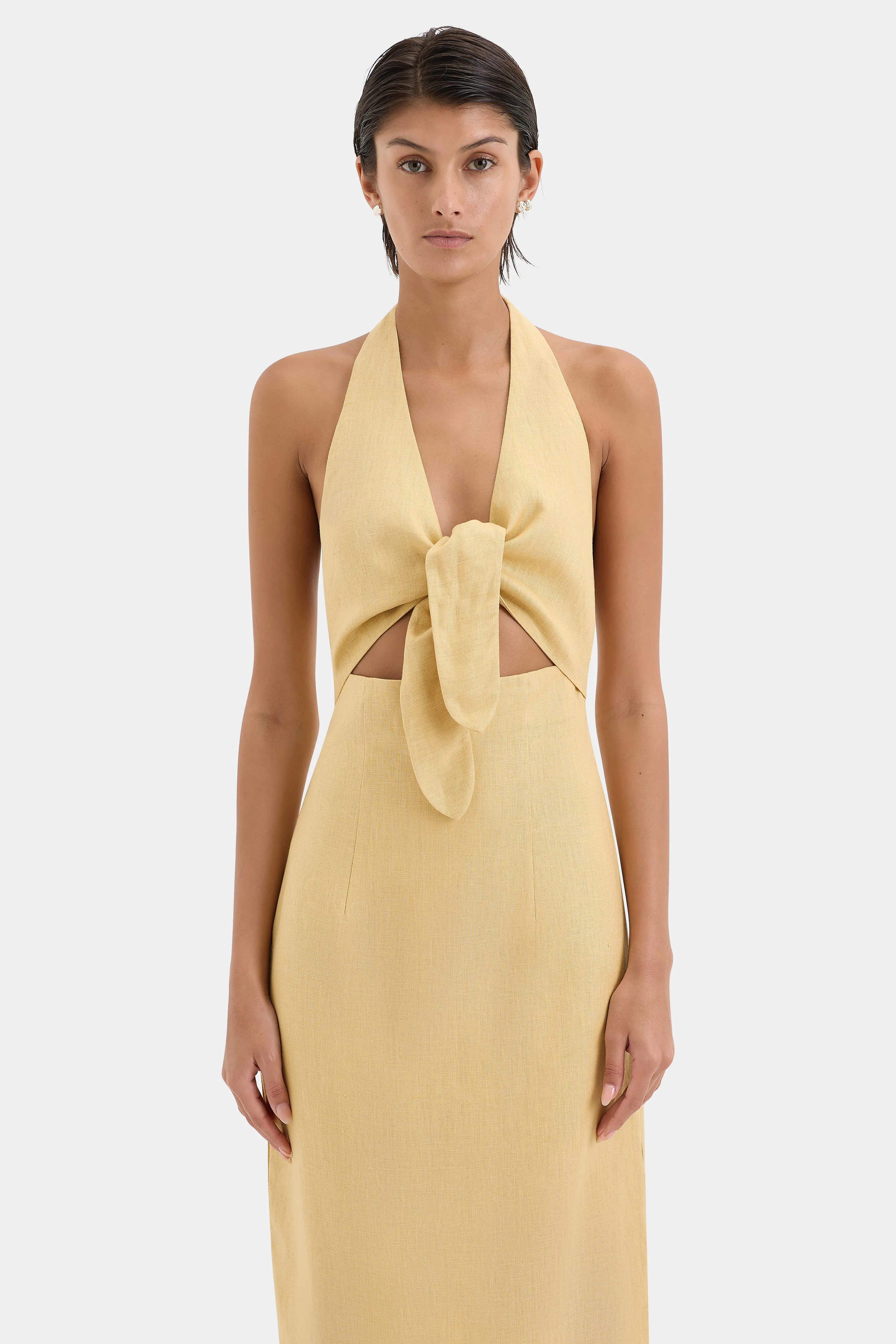 Carlotta Tie Midi Dress sold by SIR the label product image thumbnail 4