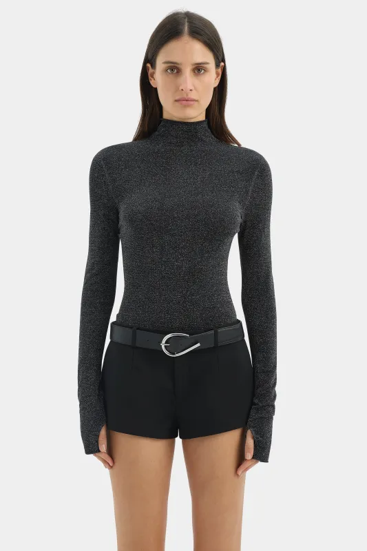 Chiano Metallic Knit Long Sleeve Top made by SIR the label