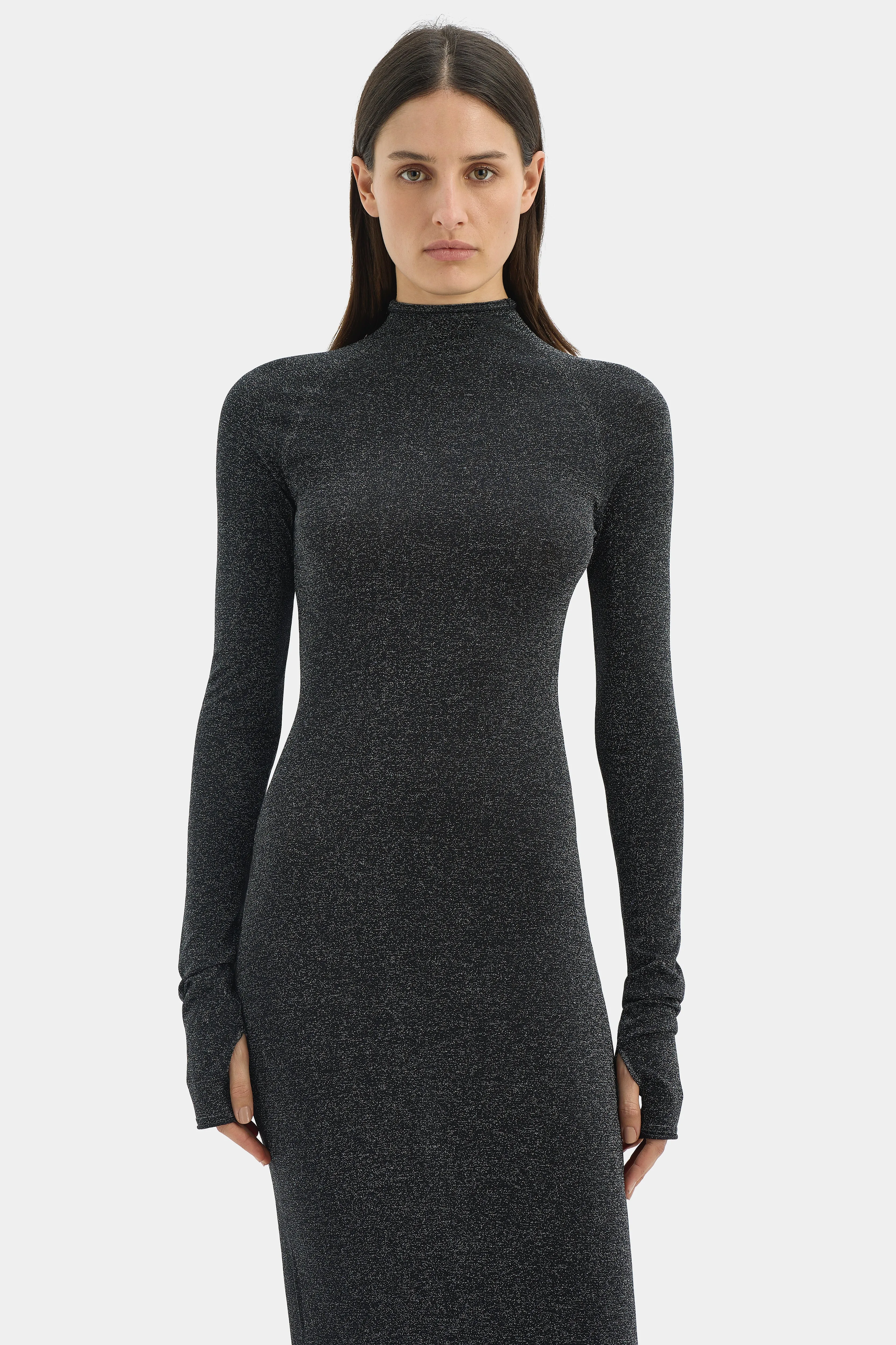 Chiano Metallic Knit Long Sleeve Dress sold by SIR the label product image thumbnail 4
