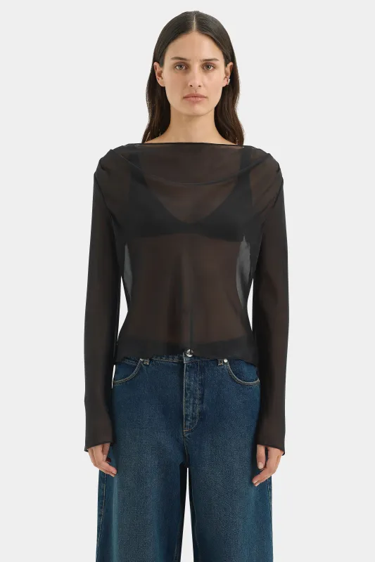 Strobe Long Sleeve Cowl Top sold by SIR the label