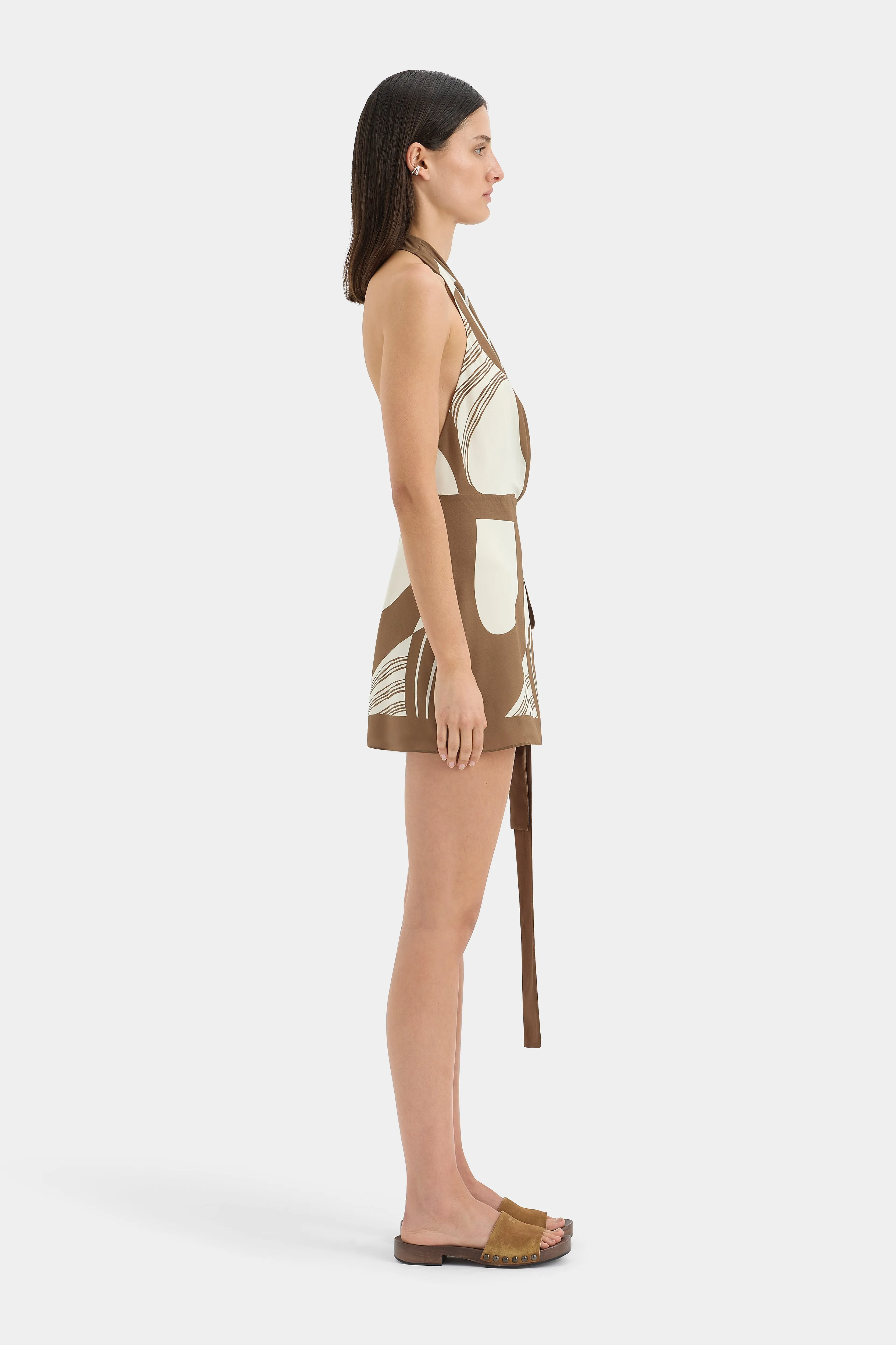 Almara Wrap Halter Mini Dress sold by SIR the label product image thumbnail 3