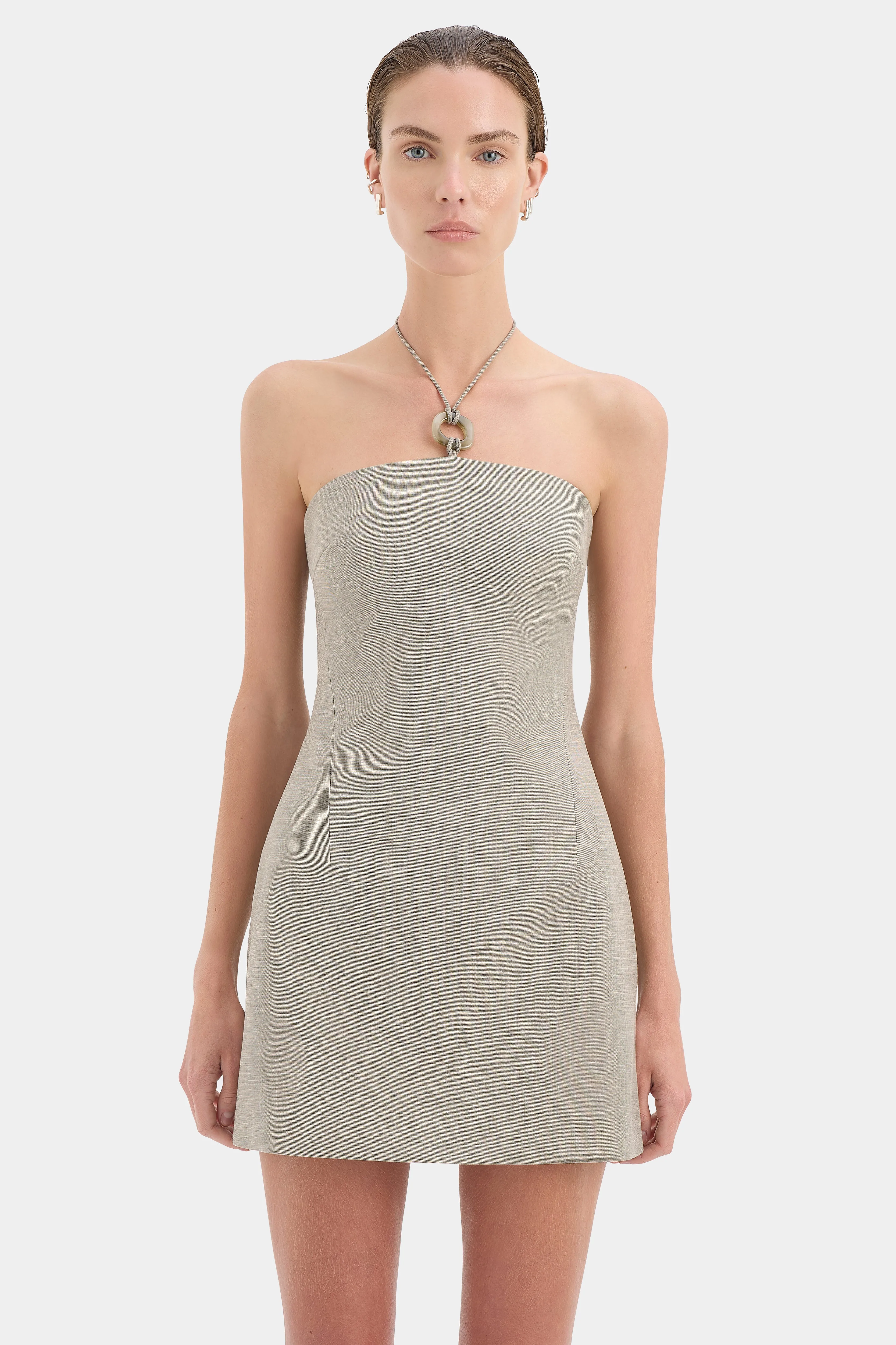 Solene Halter Mini Dress sold by SIR the label product image thumbnail 4