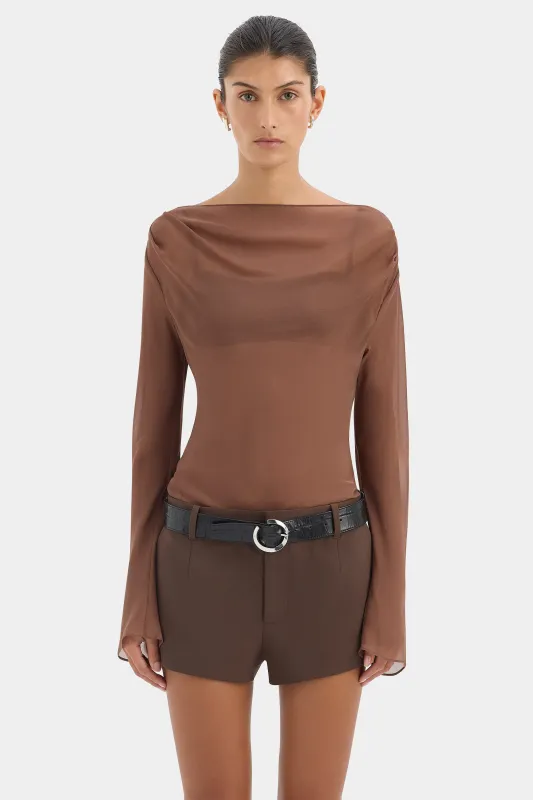 Strobe Long Sleeve Cowl Top made by SIR the label
