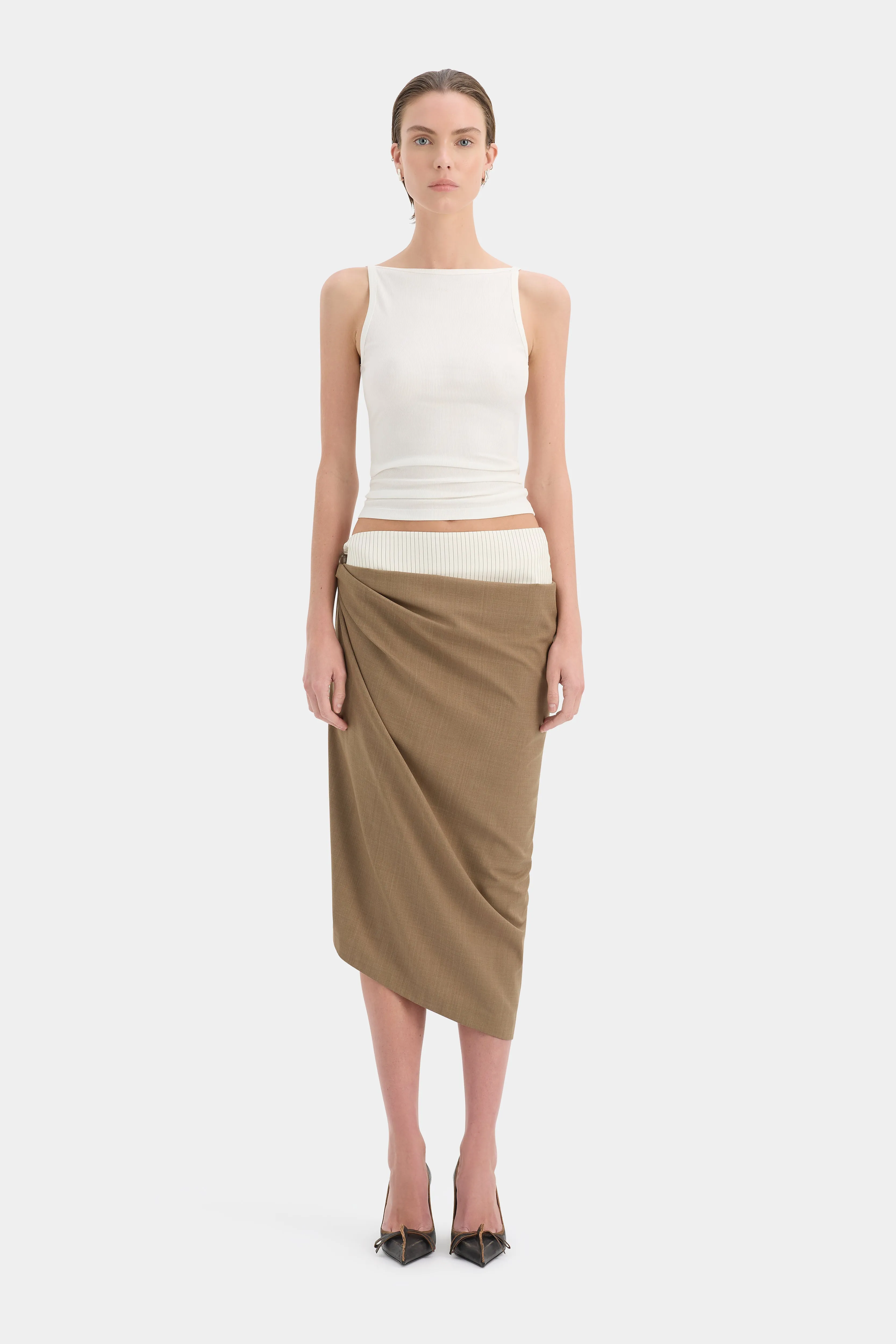 Bastille Layered Midi Skirt sold by SIR the label