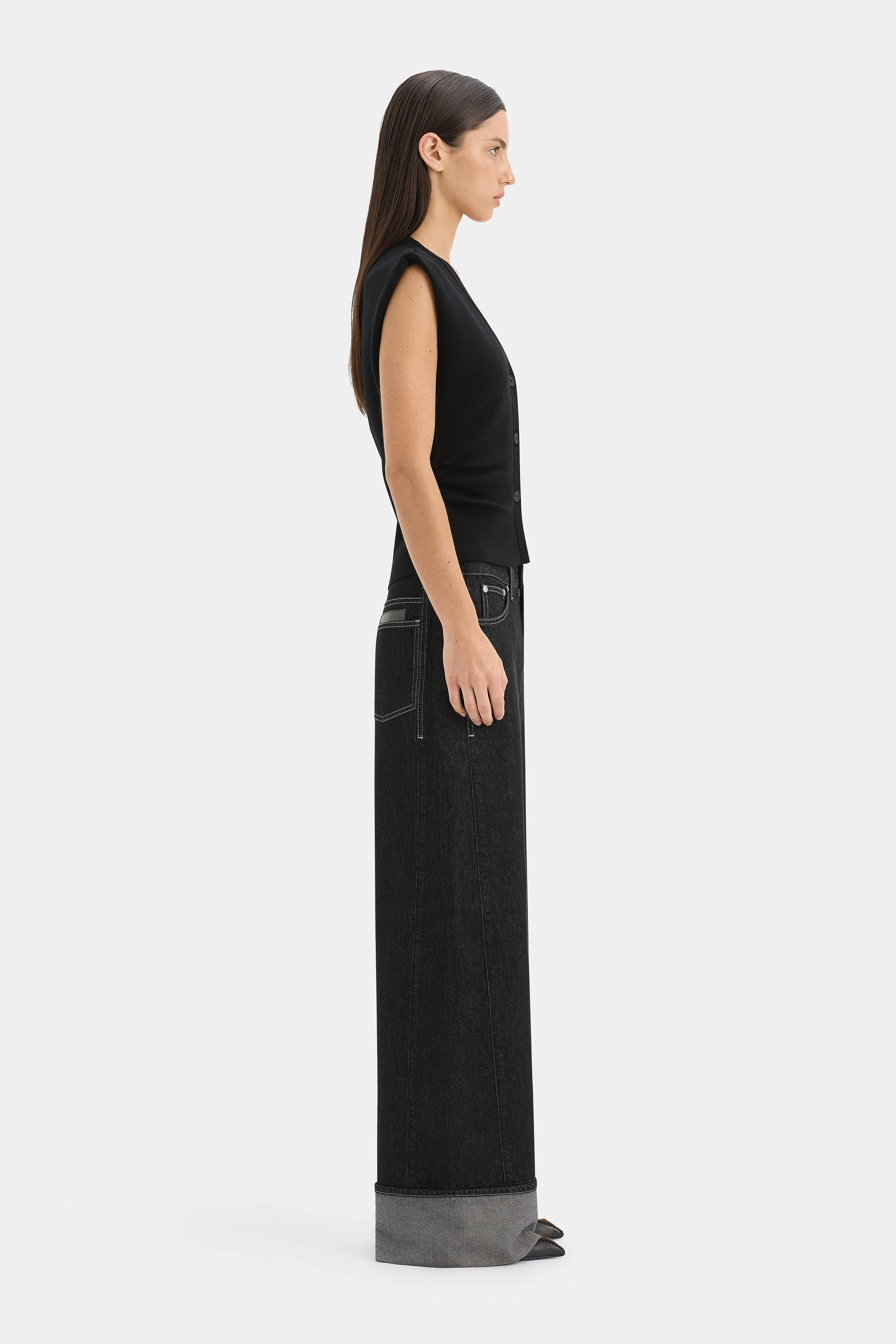 Ayana Gathered Vest sold by SIR the label product image thumbnail 4